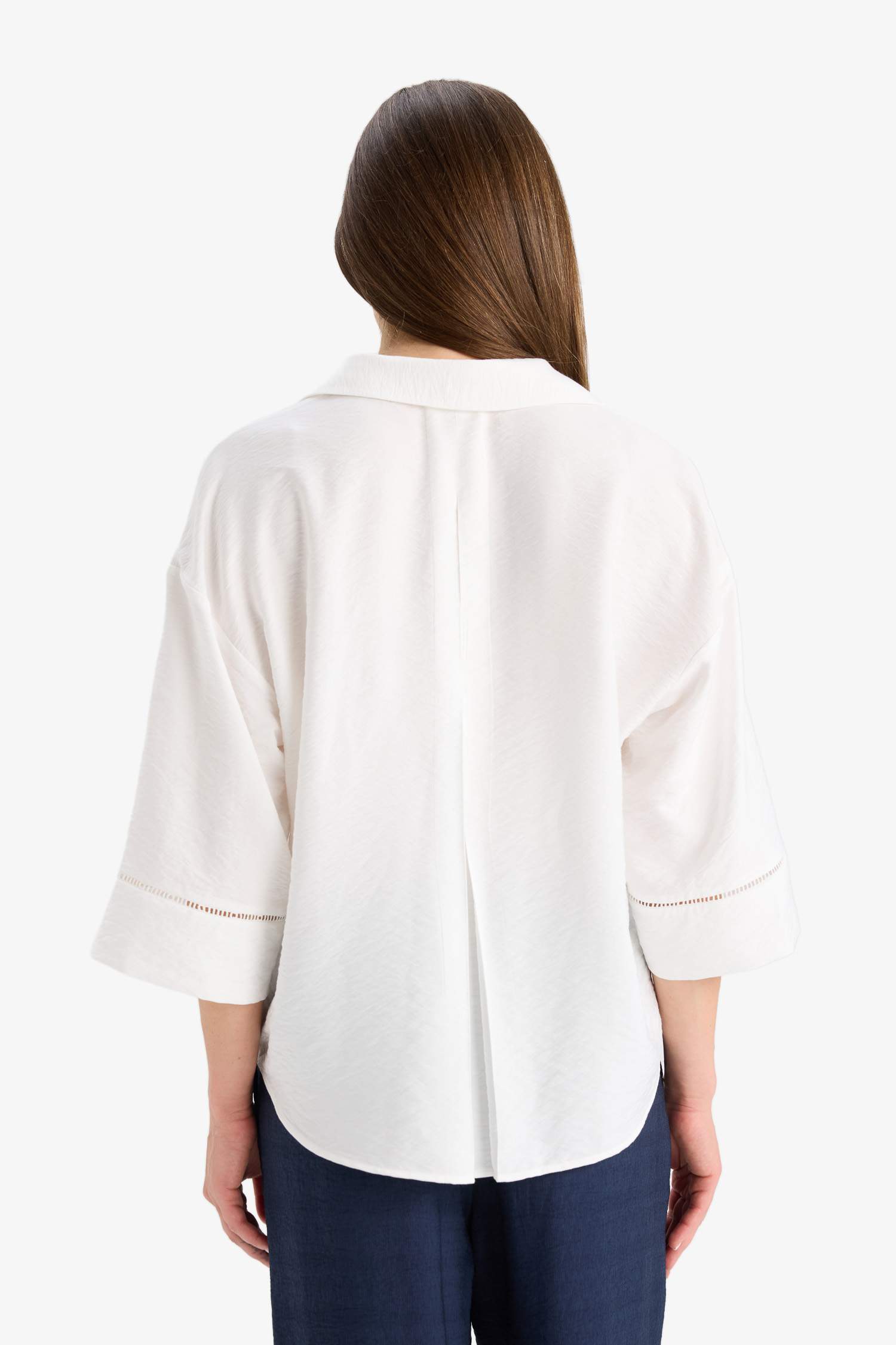 Relax Fit блуза с воротником рубашечного типа и длинными рукавами