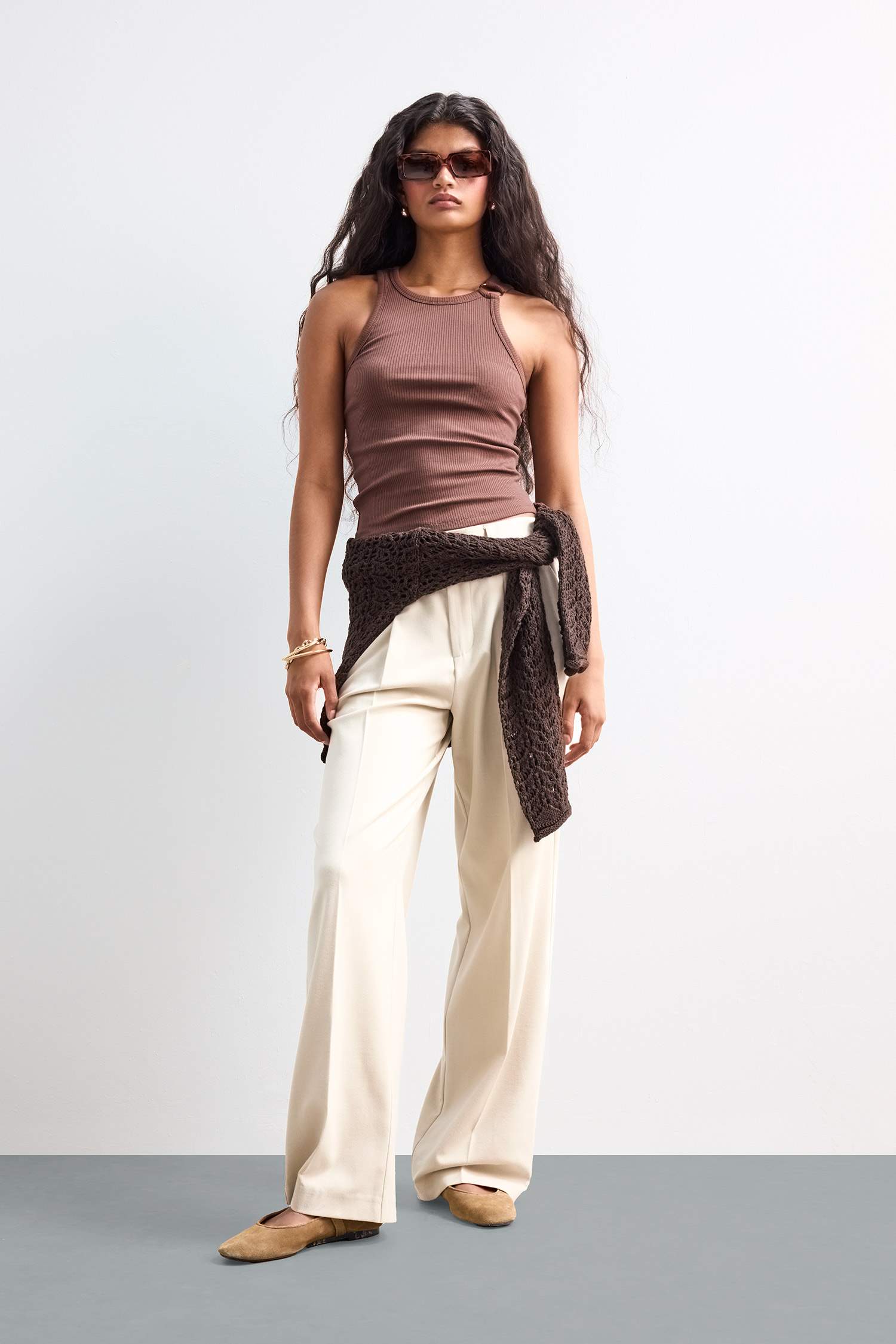 Slim Fit Dar Kesim Bisiklet Yaka Fitilli Kaşkorse Atlet