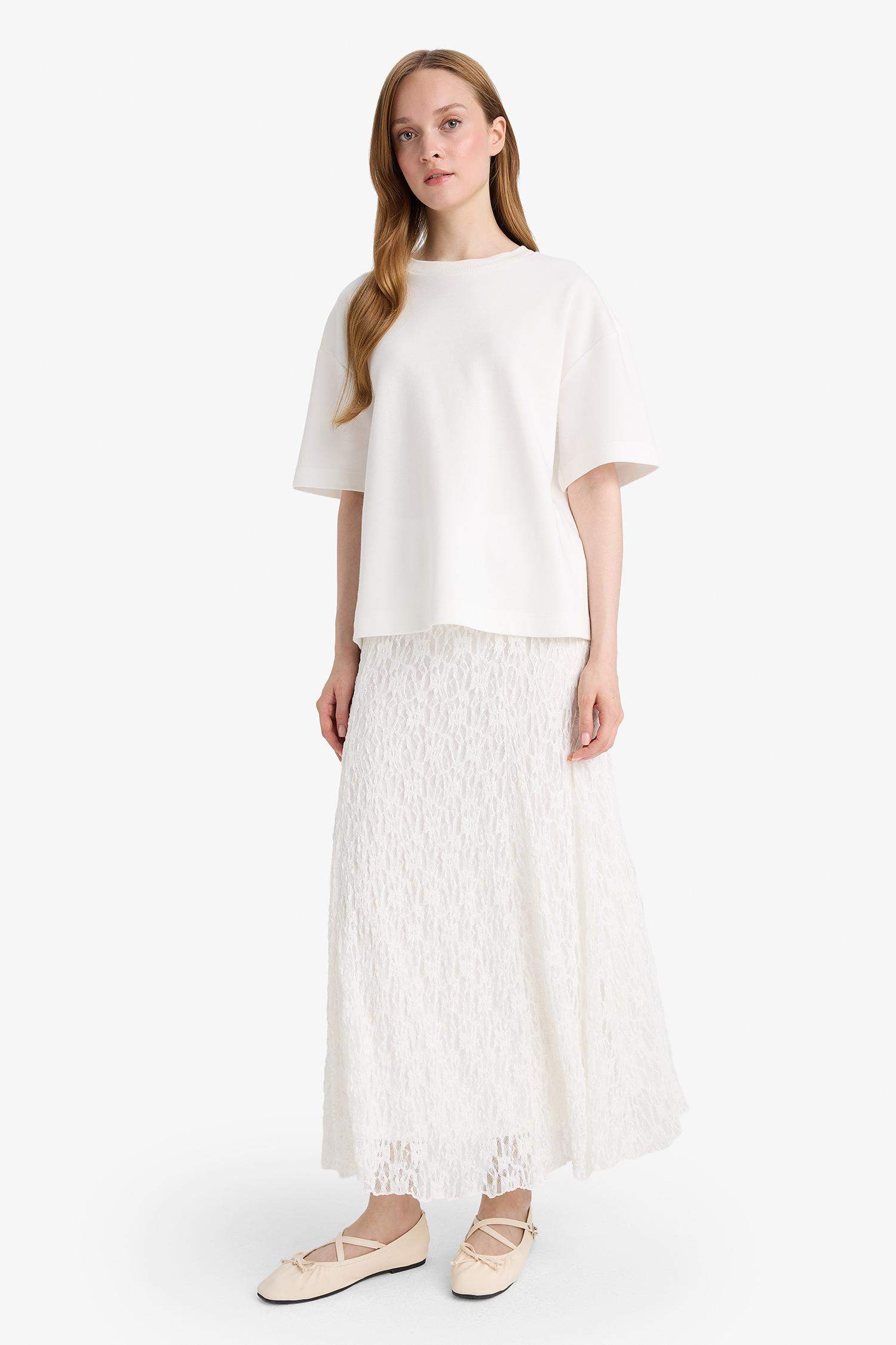 Lace White Maxi Skirt