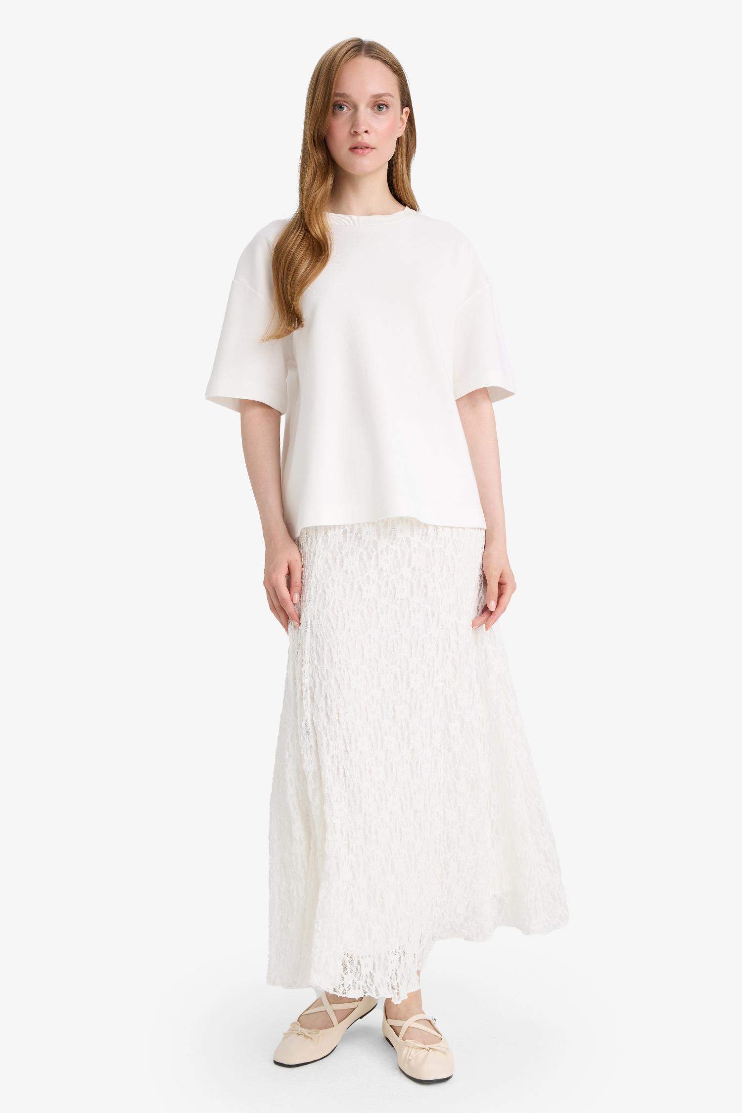 Lace White Maxi Skirt