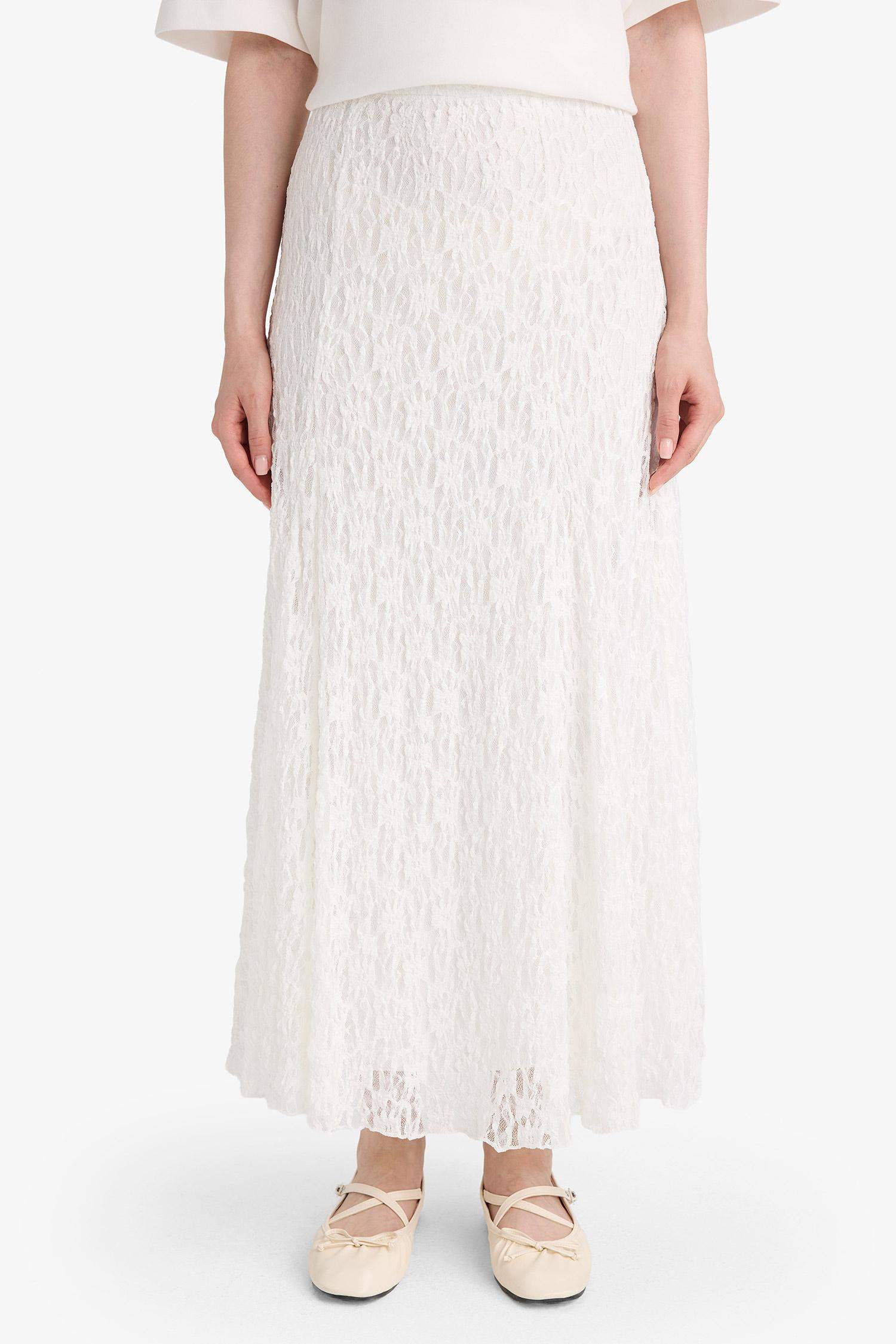 Lace White Maxi Skirt