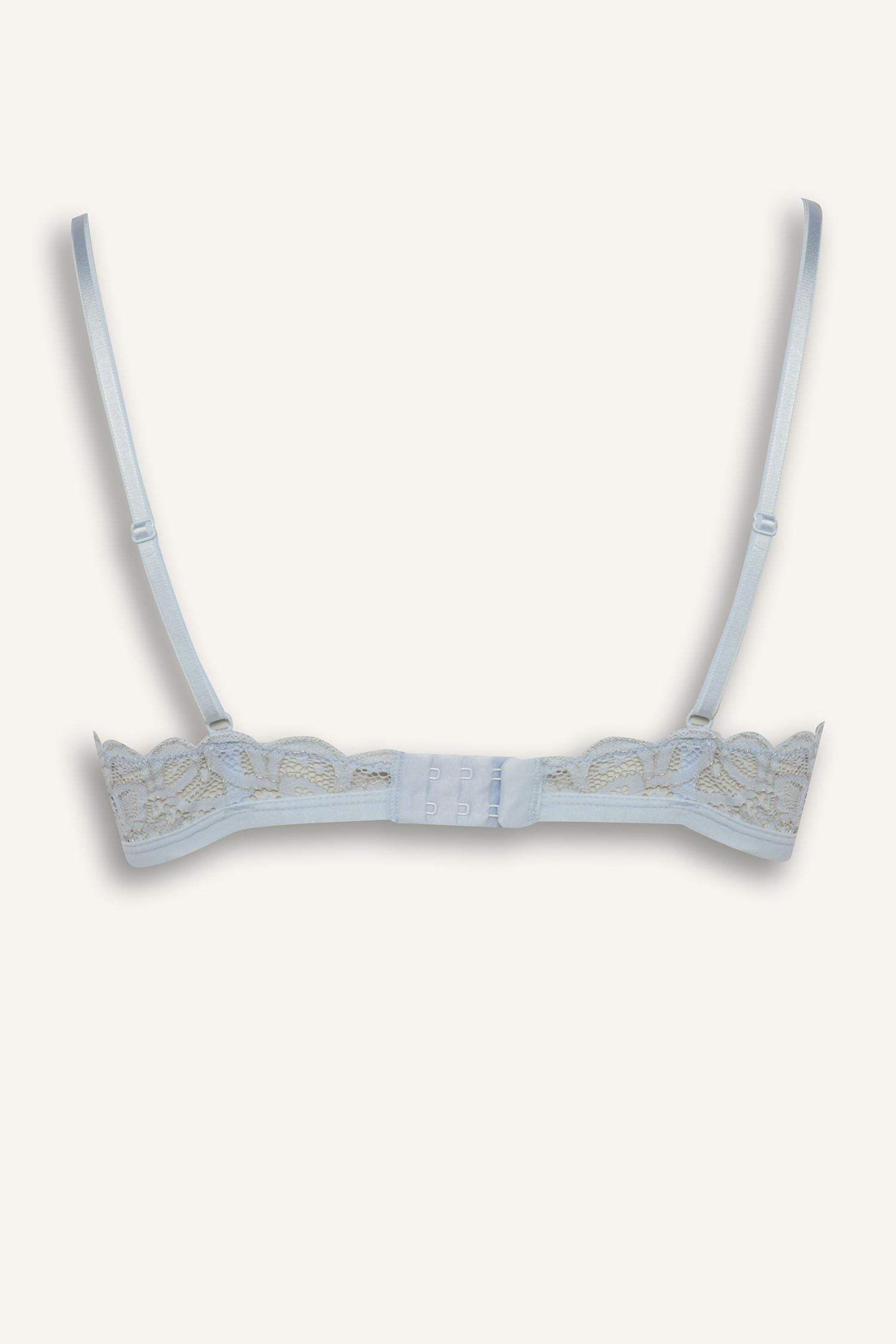 Dantelli Simli Dantel Kapsız Pedsiz Balensiz Triangle Bra-Fall in Love