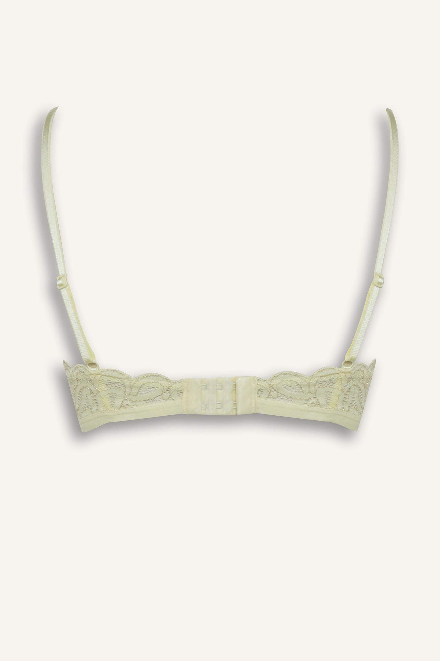 Simli Dantel Kapsız Pedsiz Balensiz Triangle Bra