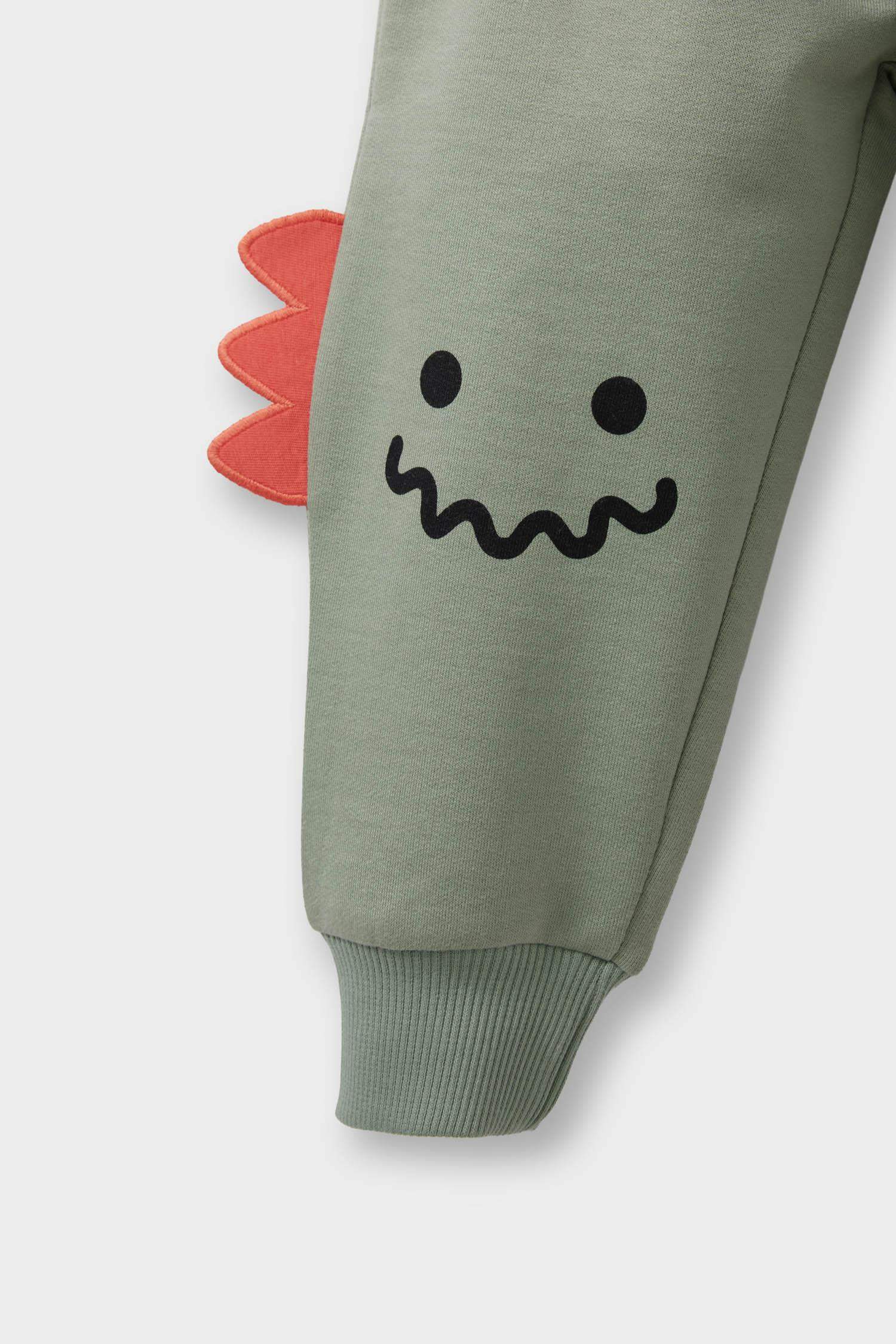 Erkek Bebek 2'li Takım 3D Dinozor Baskılı Sweatshirt Eşofman Altı