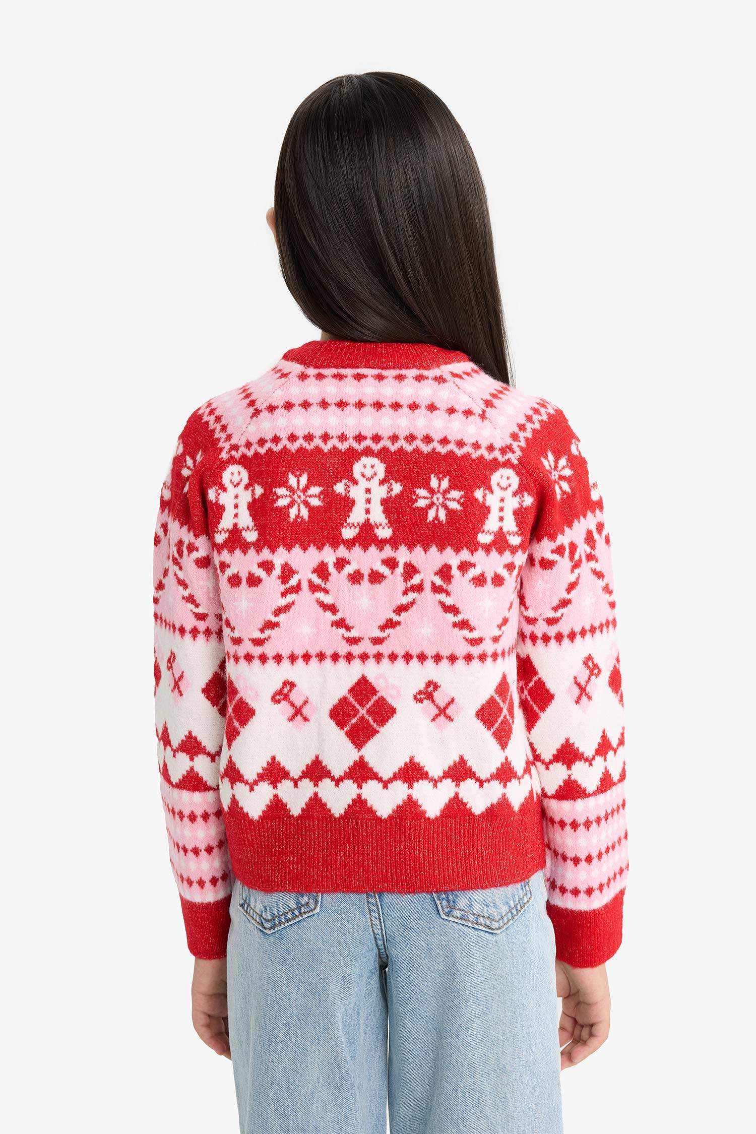 بلوفر قصة عادية بياقة مستديرة