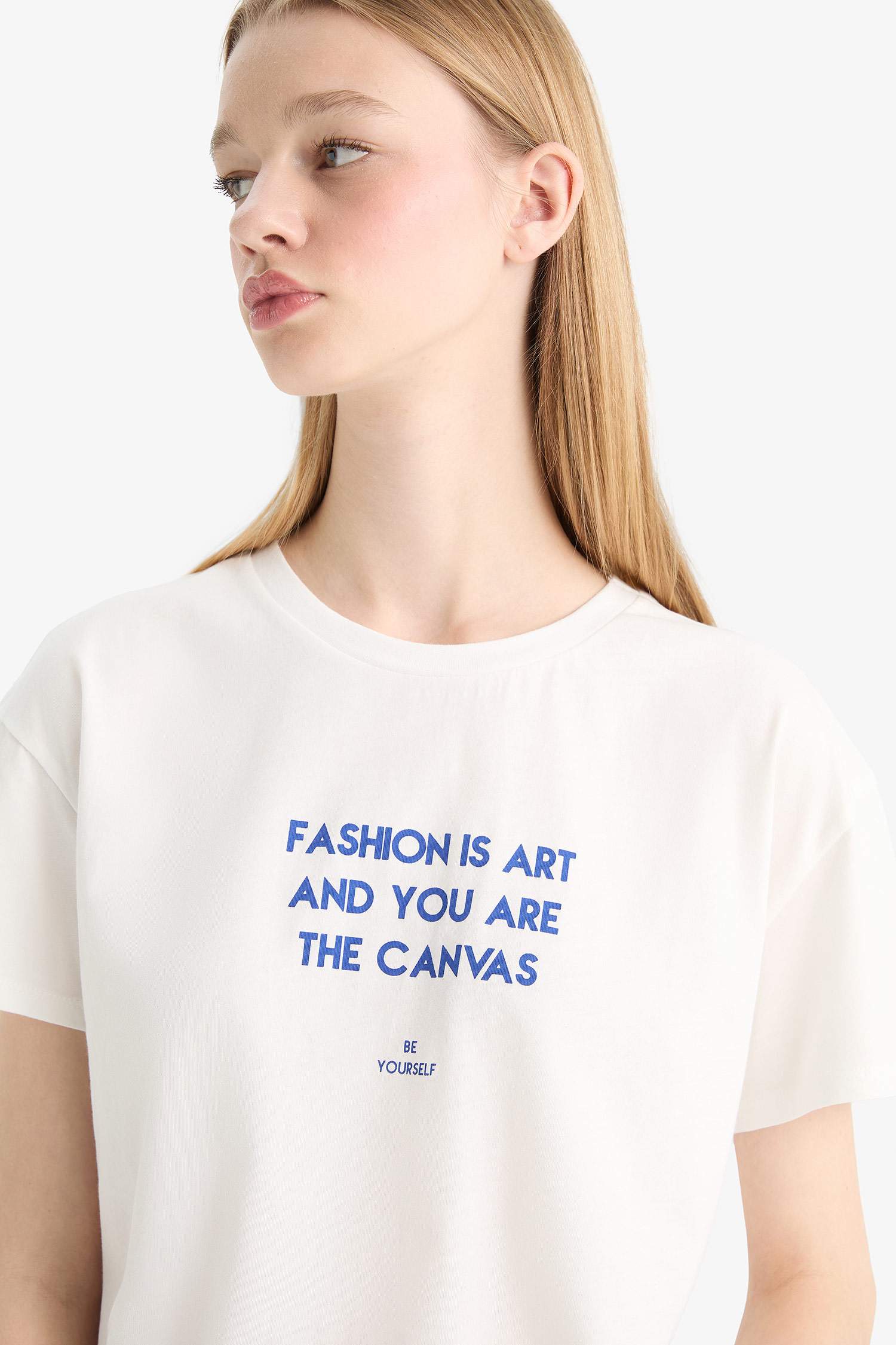 Coool Regular Fit Baskılı Kısa Kollu Beyaz Tişört