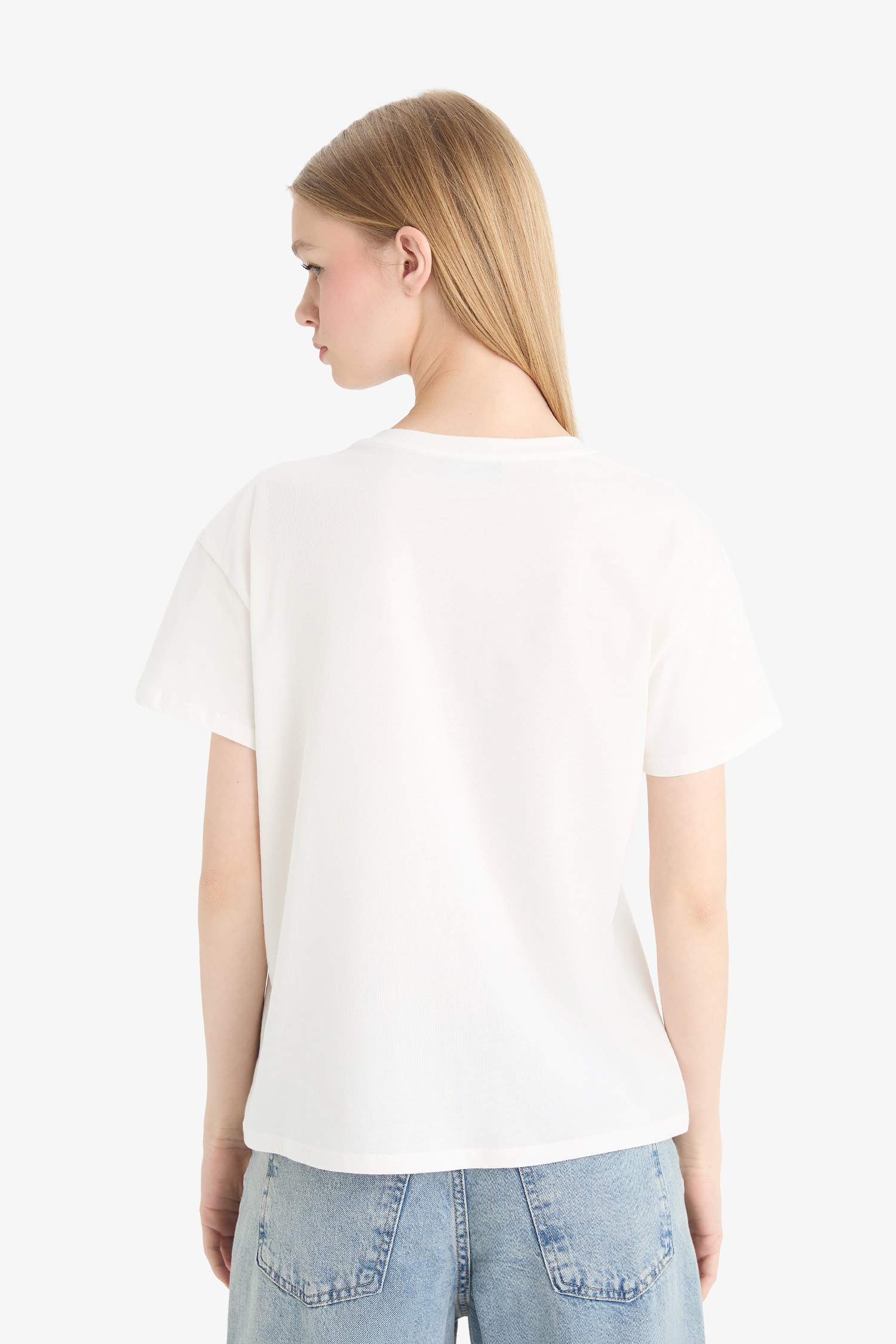 Coool Regular Fit Baskılı Kısa Kollu Beyaz Tişört