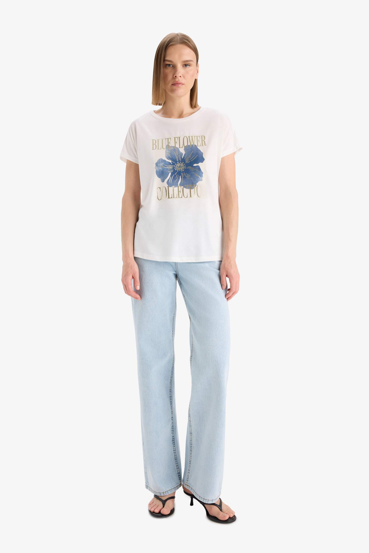 Crew Neck Floral Short Sleeve T-Shirt