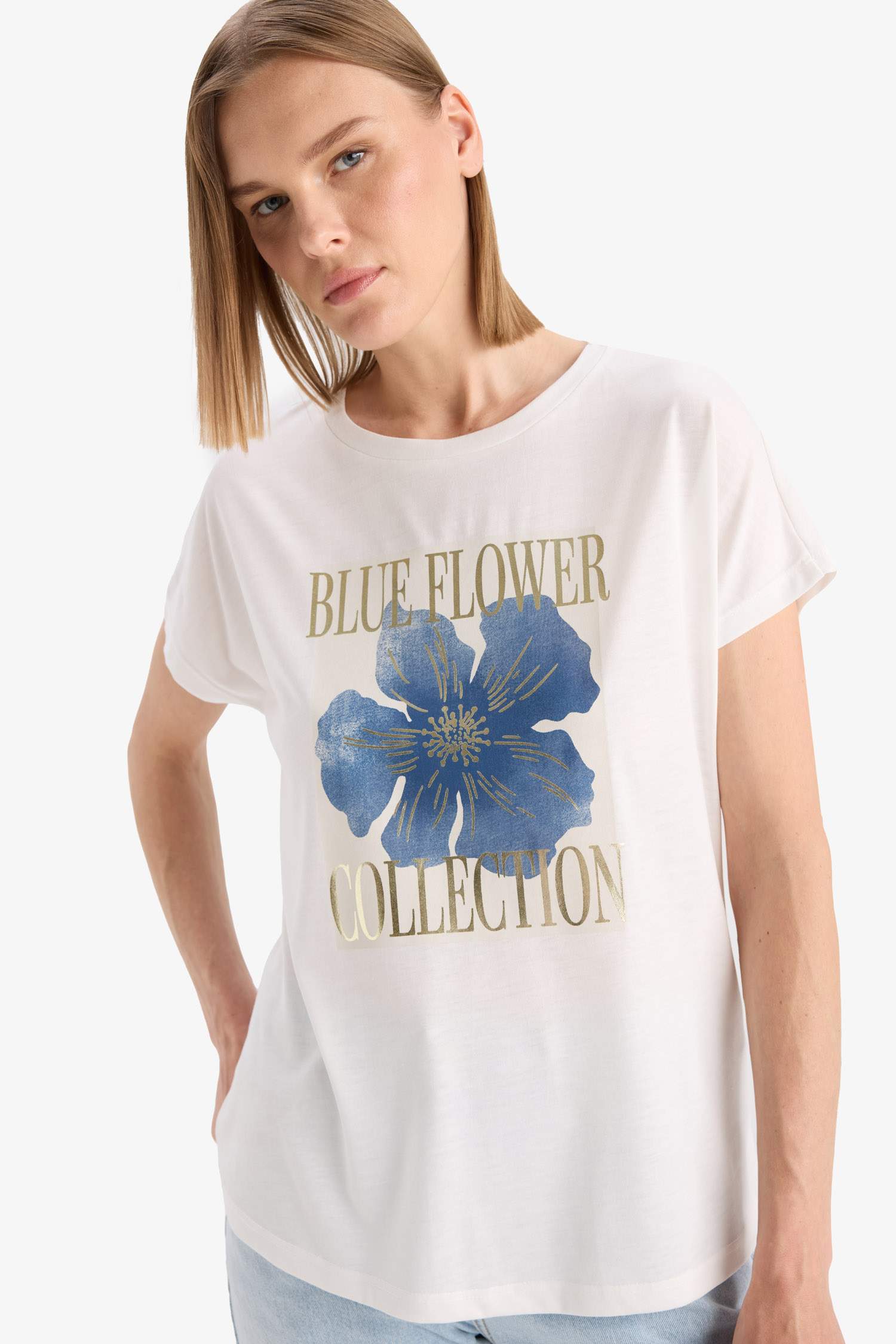 Crew Neck Floral Short Sleeve T-Shirt