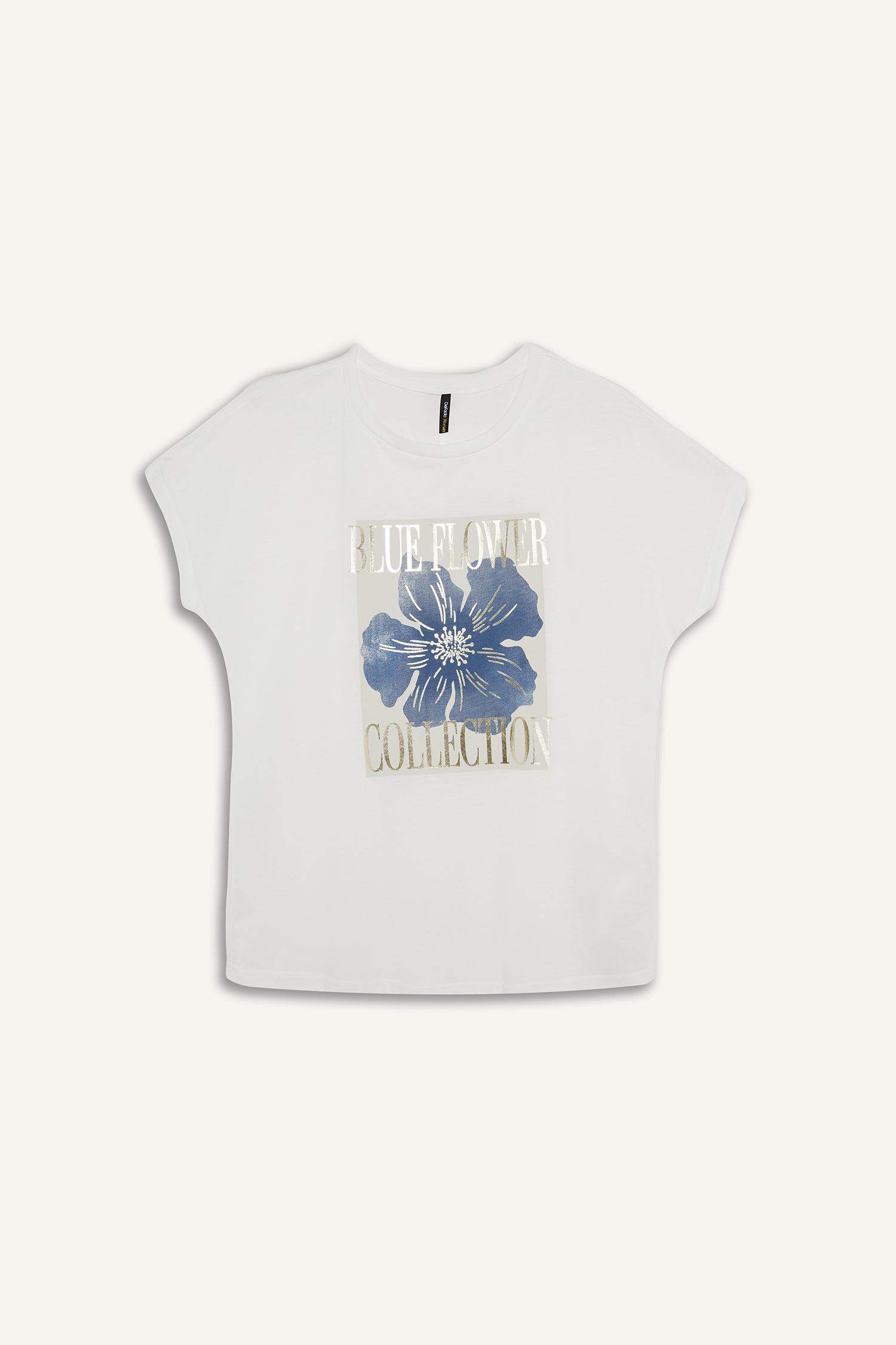 Crew Neck Floral Short Sleeve T-Shirt