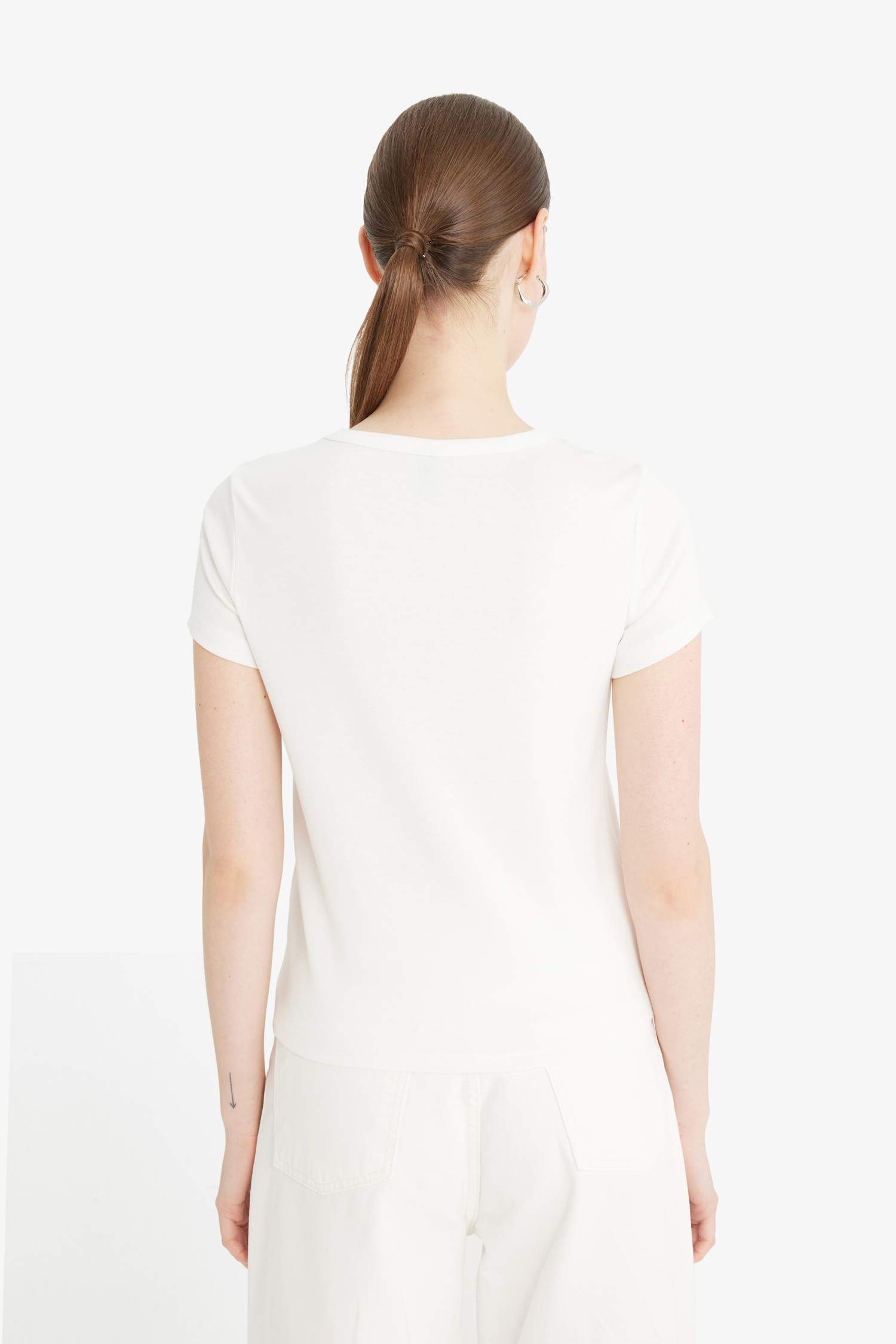 Regular Fit Crew Neck Printed Ribbed T-Shirt