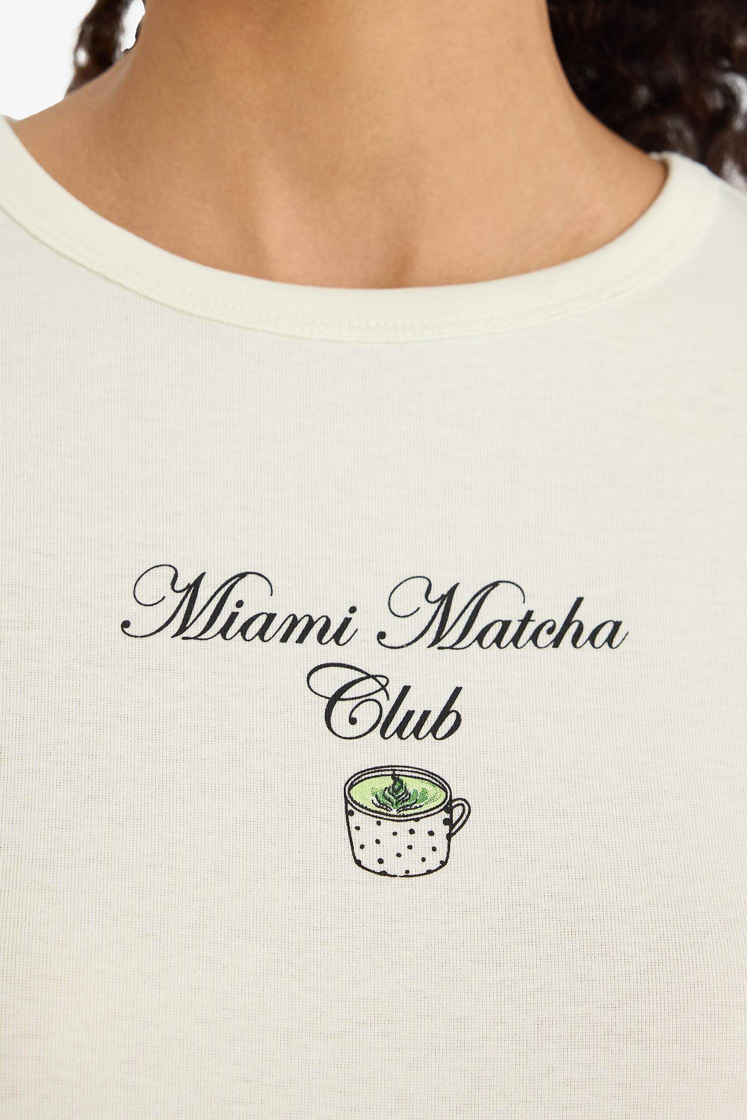 Regular Fit Crew Neck Slogan Printed Ribbon T-Shirt