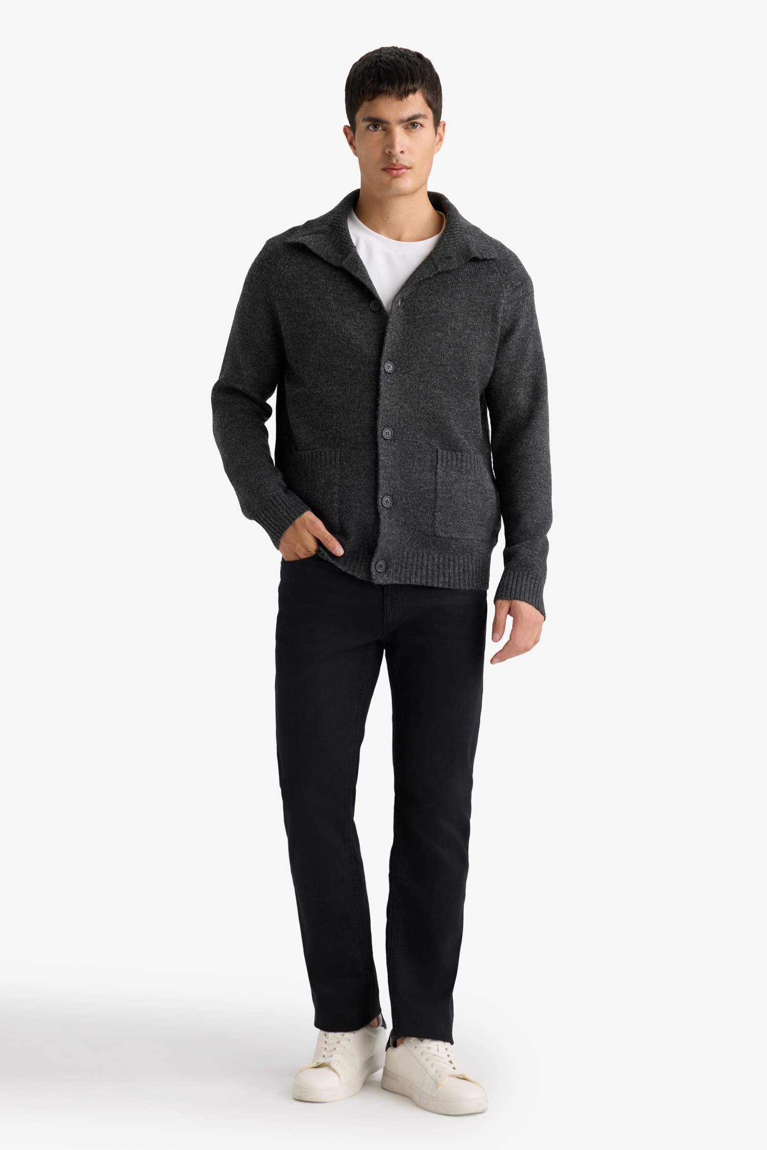 Standard Fit Turtleneck Knitwear Cardigan