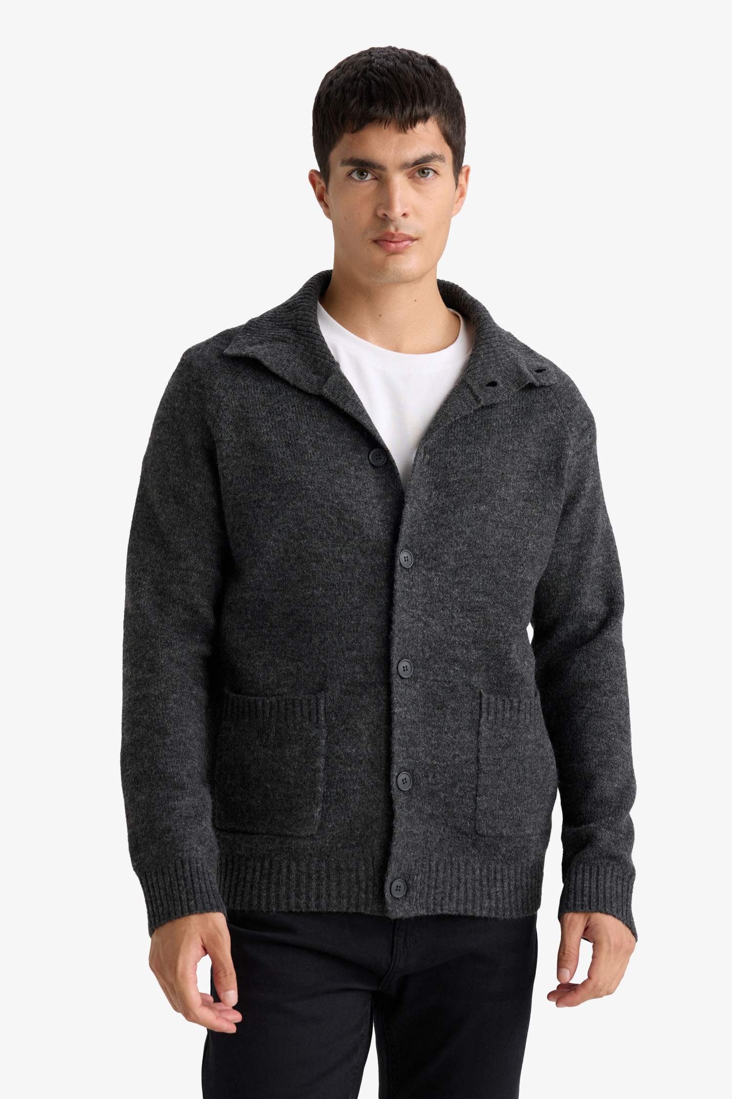 Standard Fit Turtleneck Knitwear Cardigan