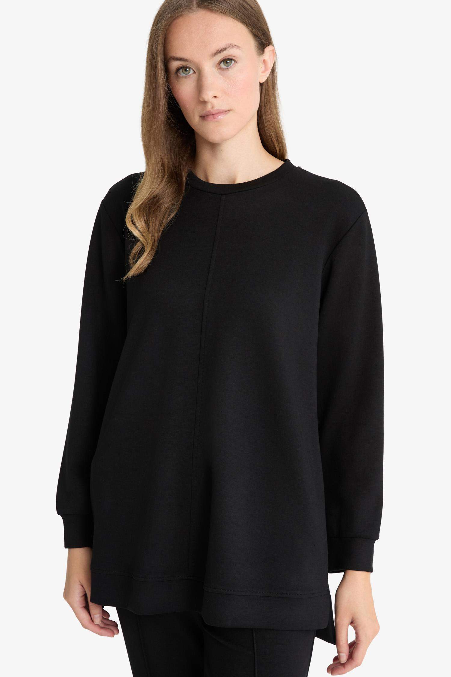 Regular Fit Crew Neck Long Sleeve Tunic