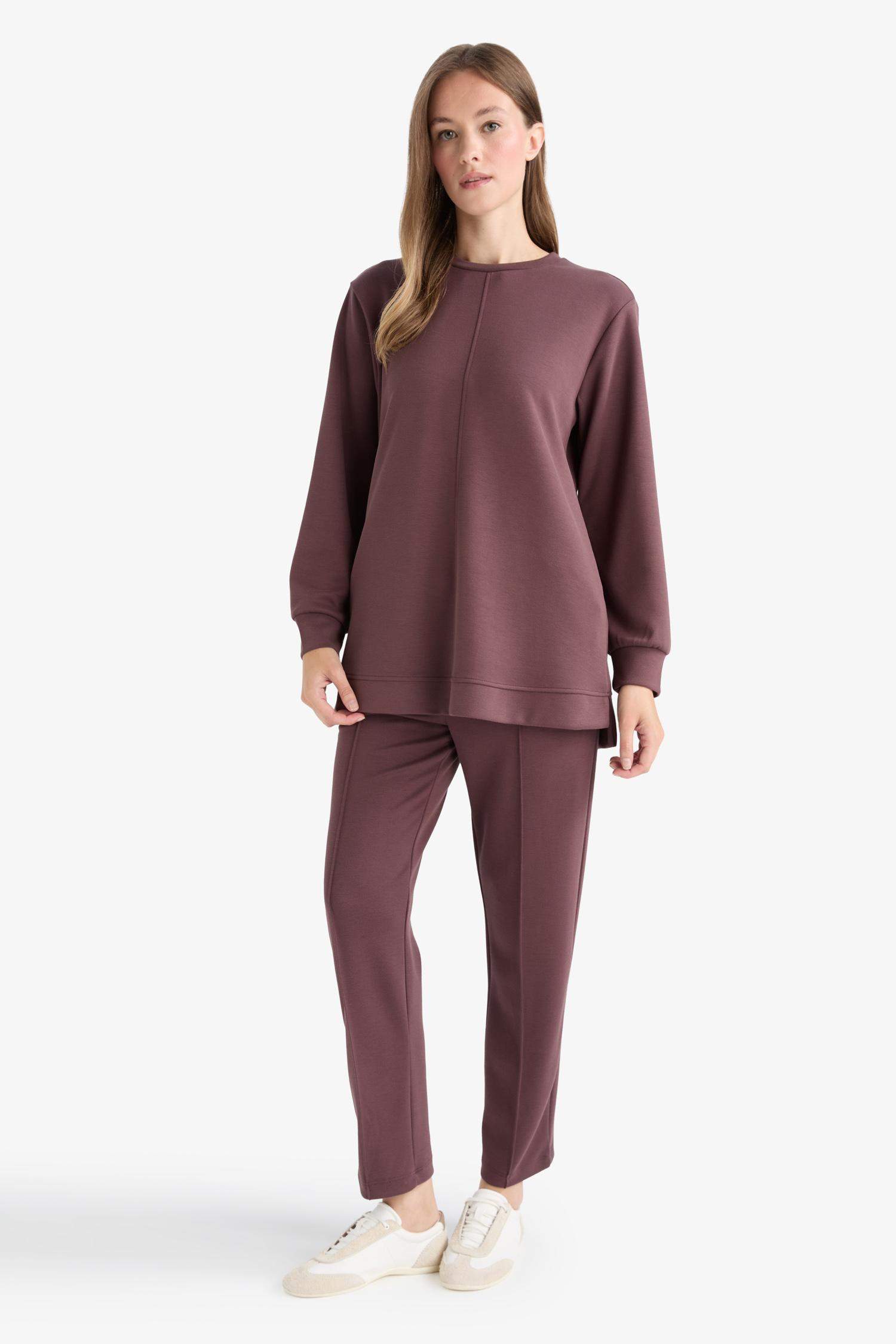 Regular Fit Crew Neck Long Sleeve Tunic