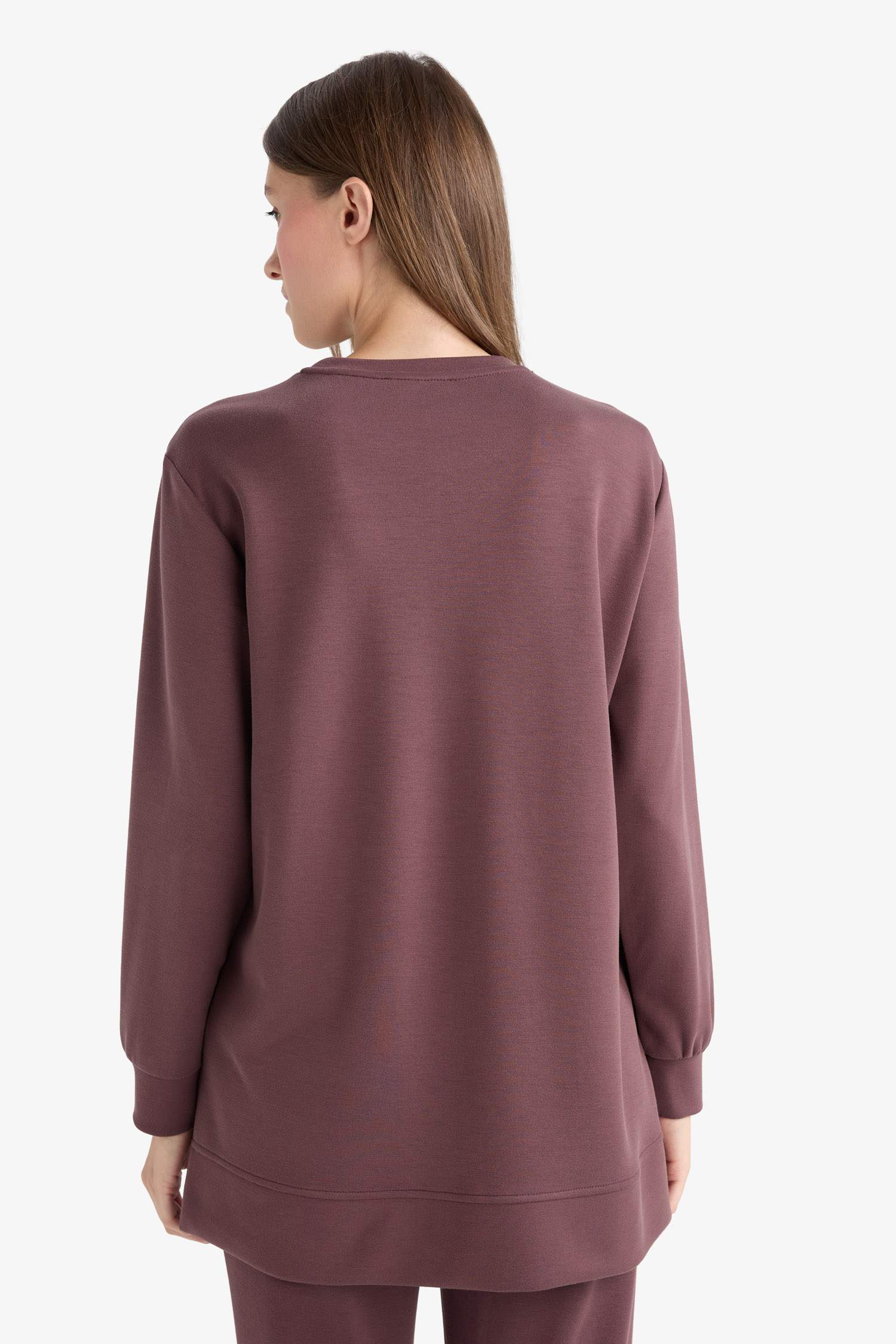 Regular Fit Crew Neck Long Sleeve Tunic