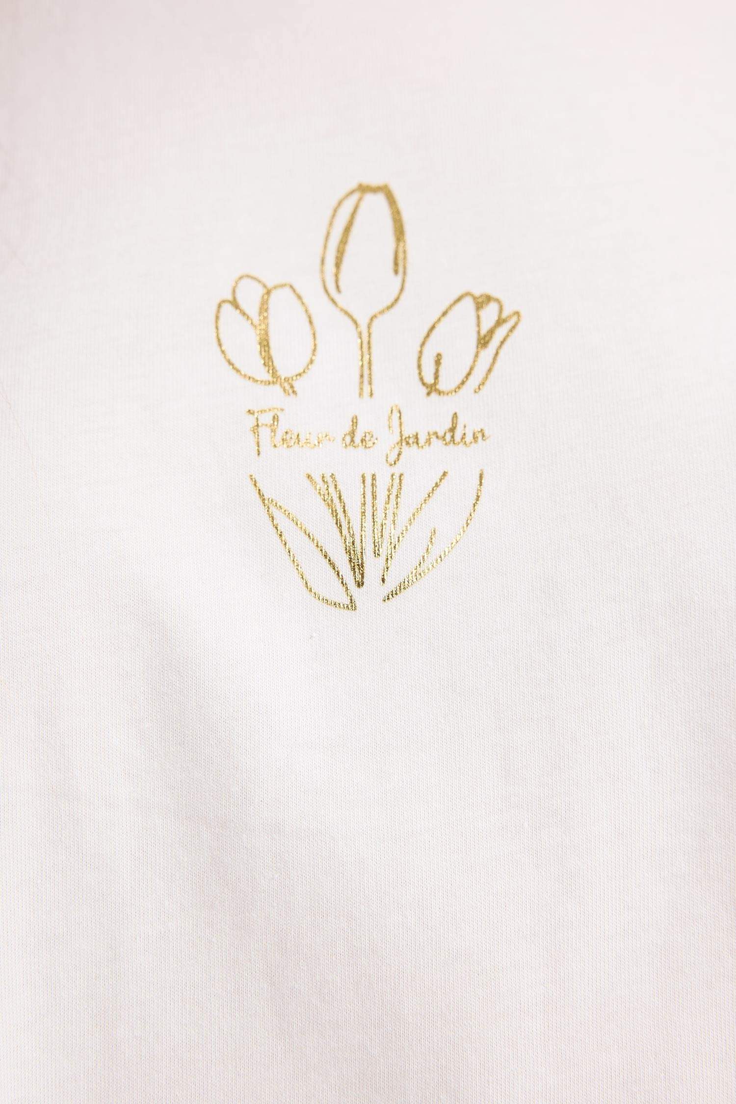 قميص طويل فلورال قصة عادية بياخة مستديرة