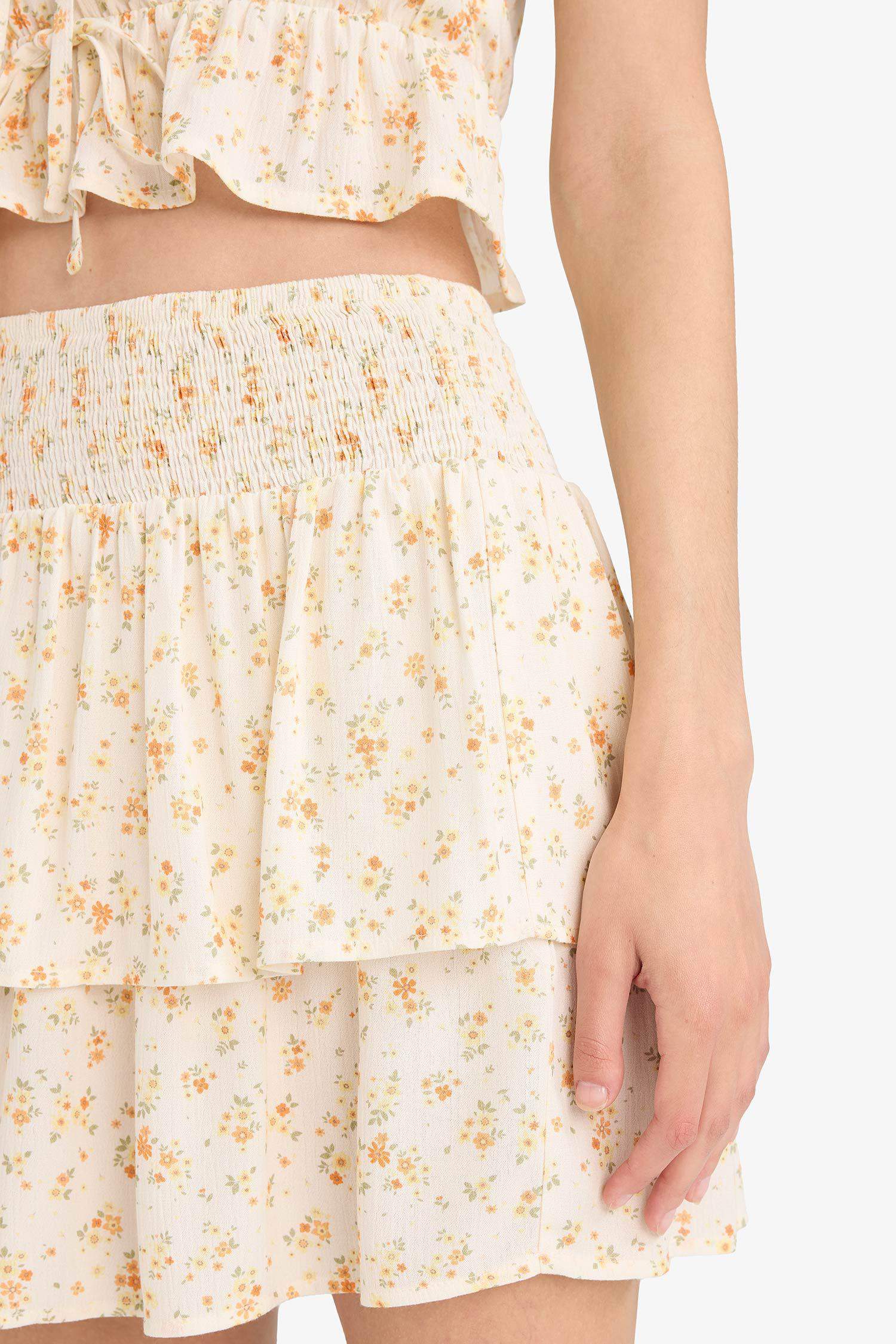 Coool гүлді a сызығы қысқа ұзындық Тоқылған юбка