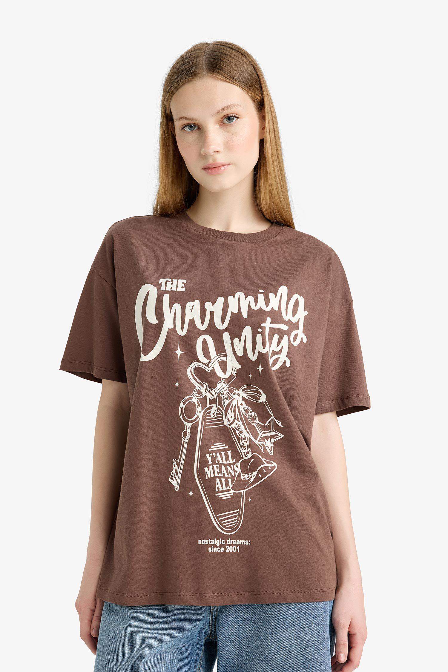 Coool Oversize Geniş Kalıp Baskılı Kısa Kollu Tişört