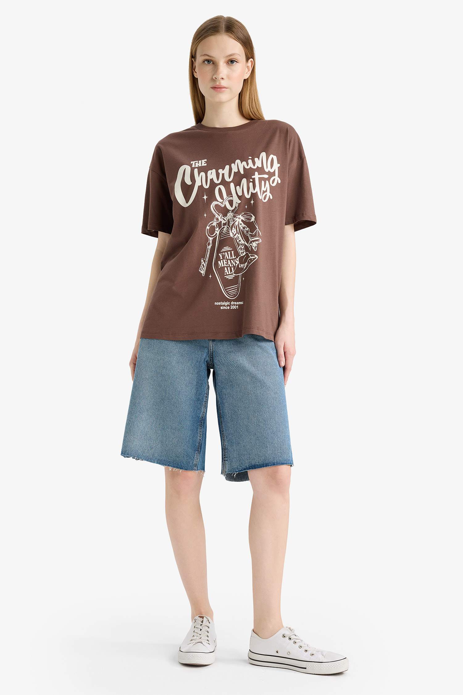 Coool Oversize Geniş Kalıp Baskılı Kısa Kollu Tişört