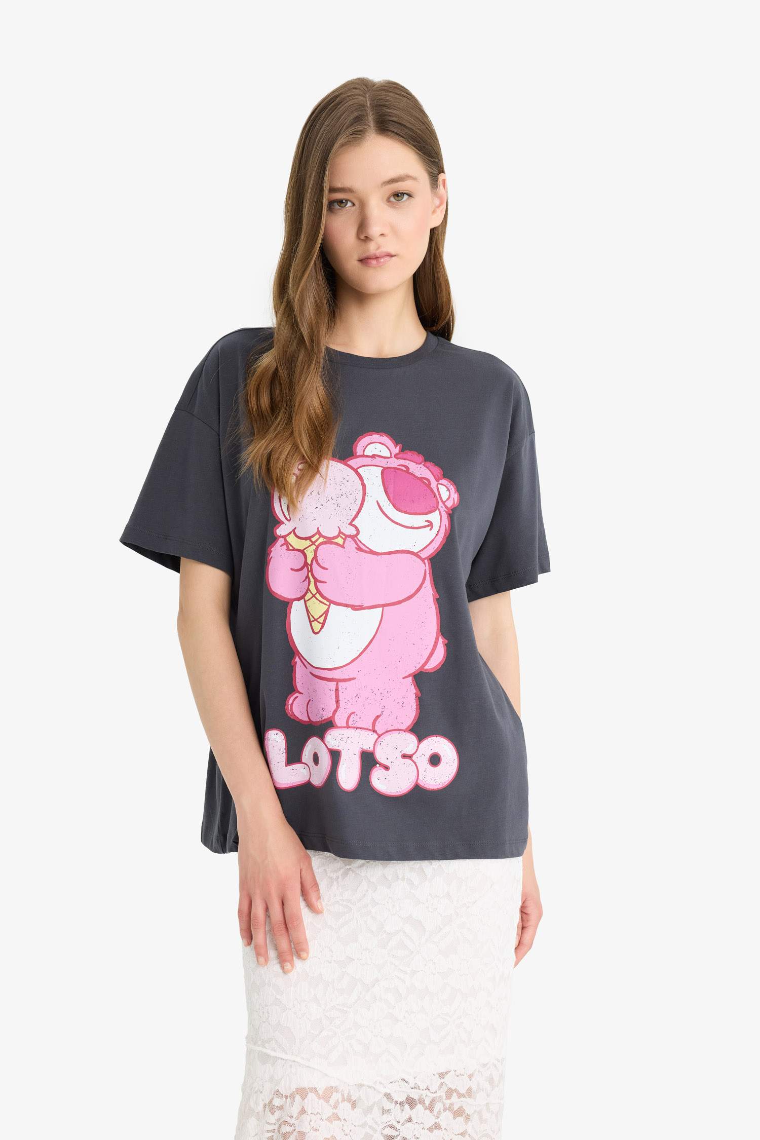 T-shirt oversize imprimé à manches courtes