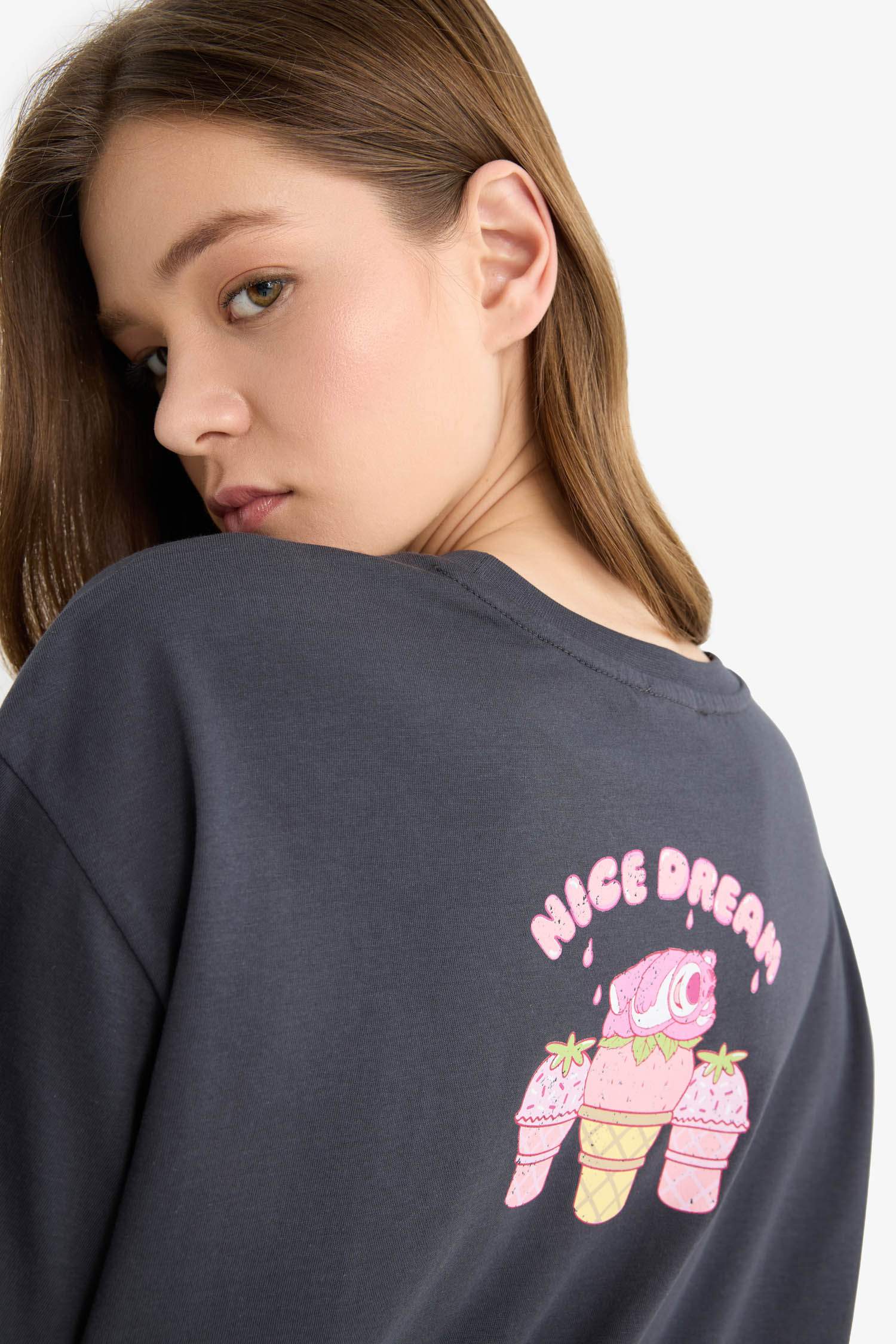 T-shirt oversize imprimé à manches courtes