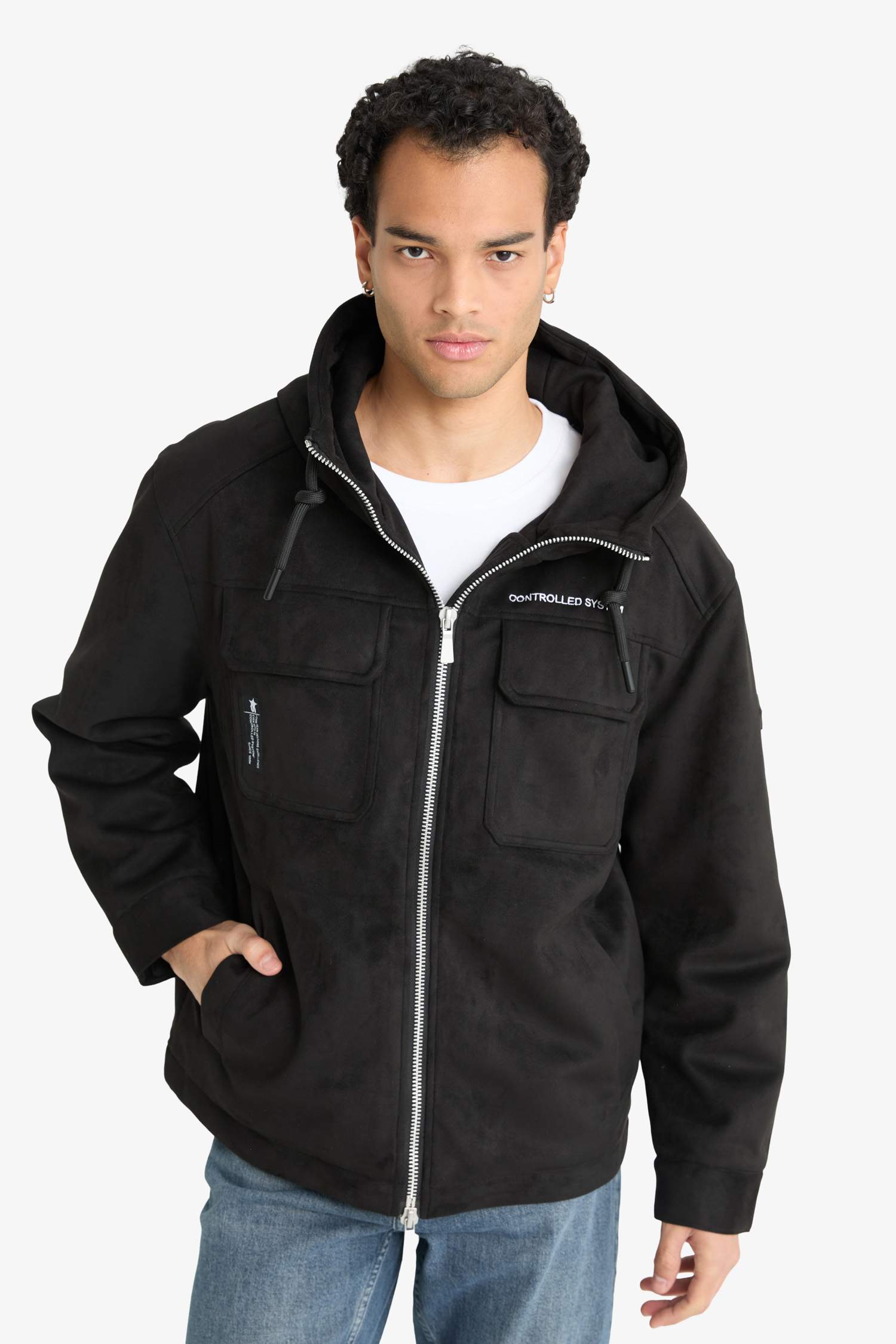 Regular Fit Nakış Detaylı İç Cepli Mont