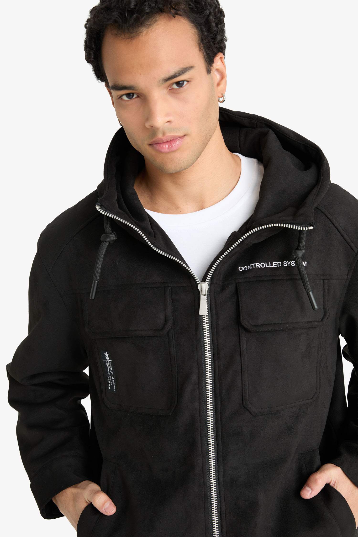 Regular Fit Nakış Detaylı İç Cepli Mont