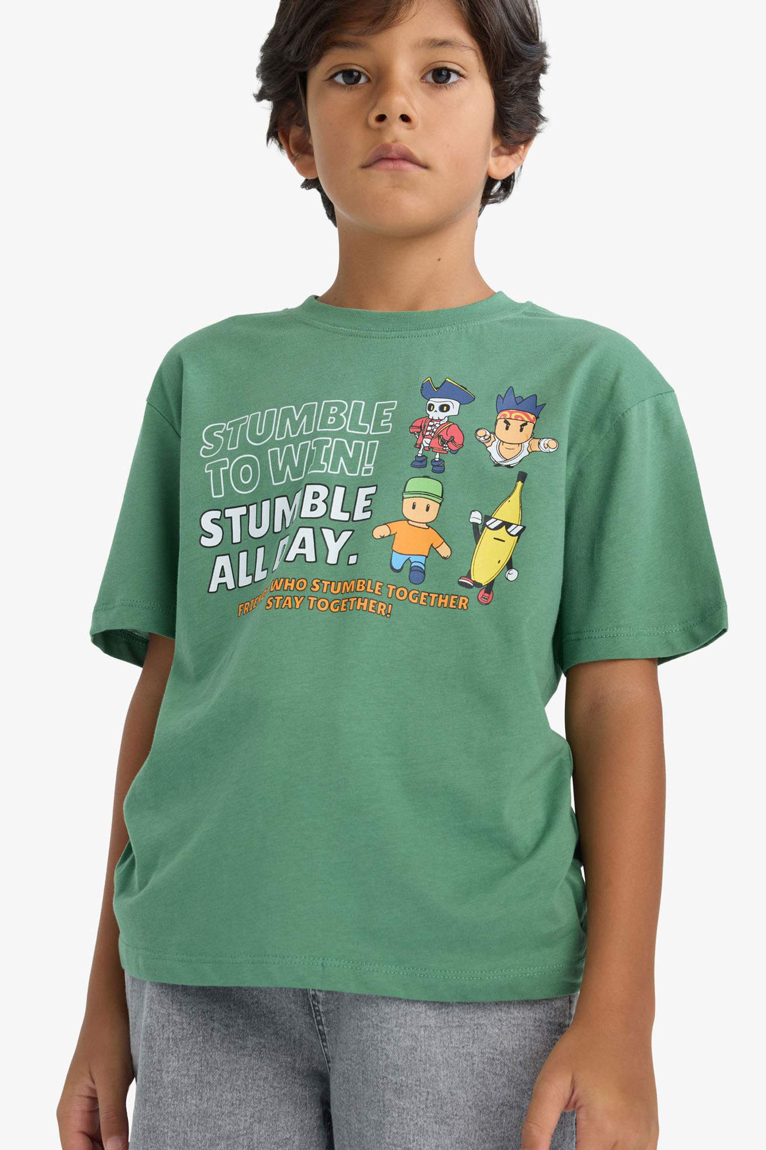 Boy Stumble Guys Crew Neck Short Sleeve T-Shirt