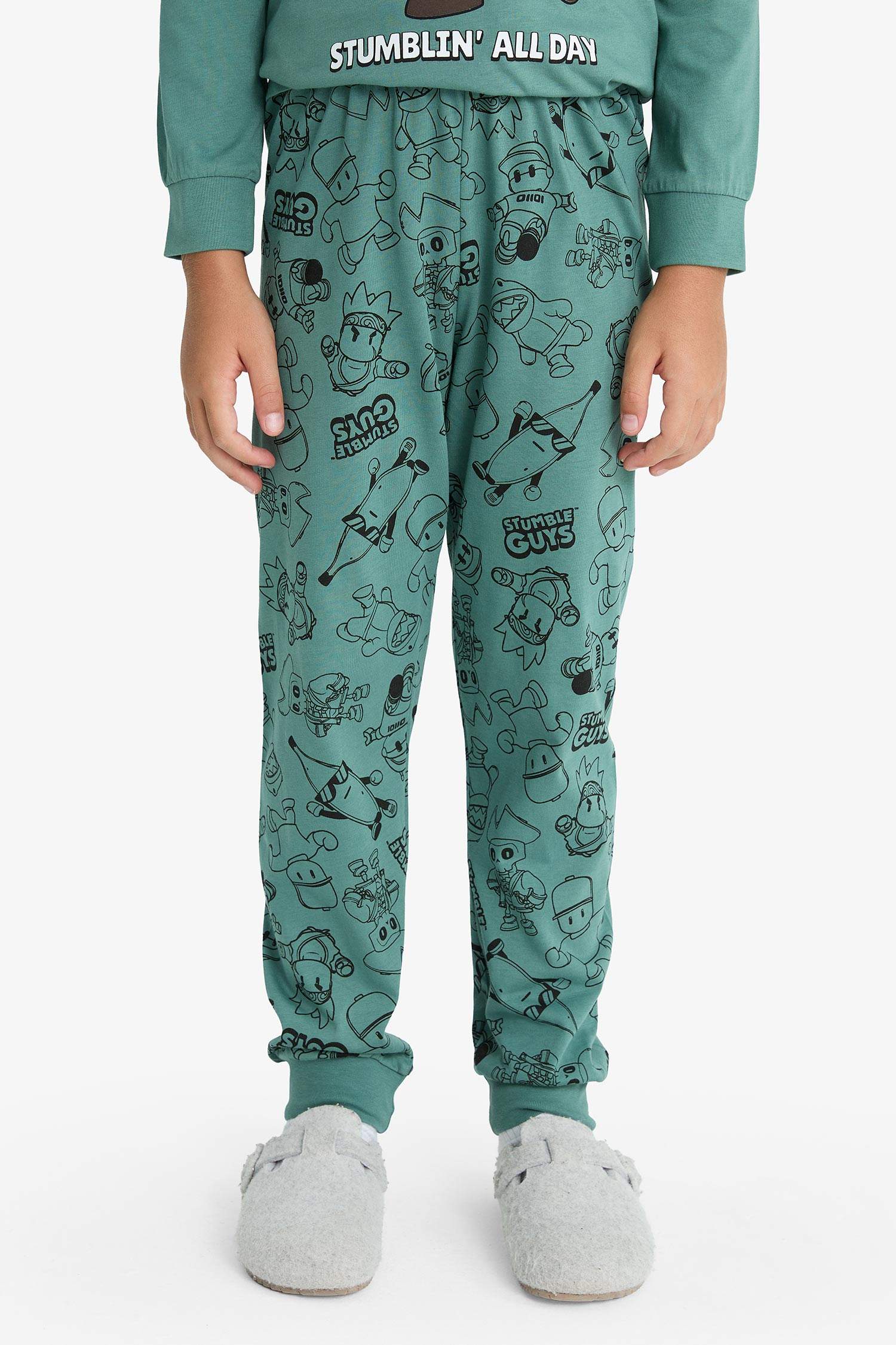 Erkek Çocuk Stumble Guys Pijama Takımı Uzun Kollu Üst Uzun Alt