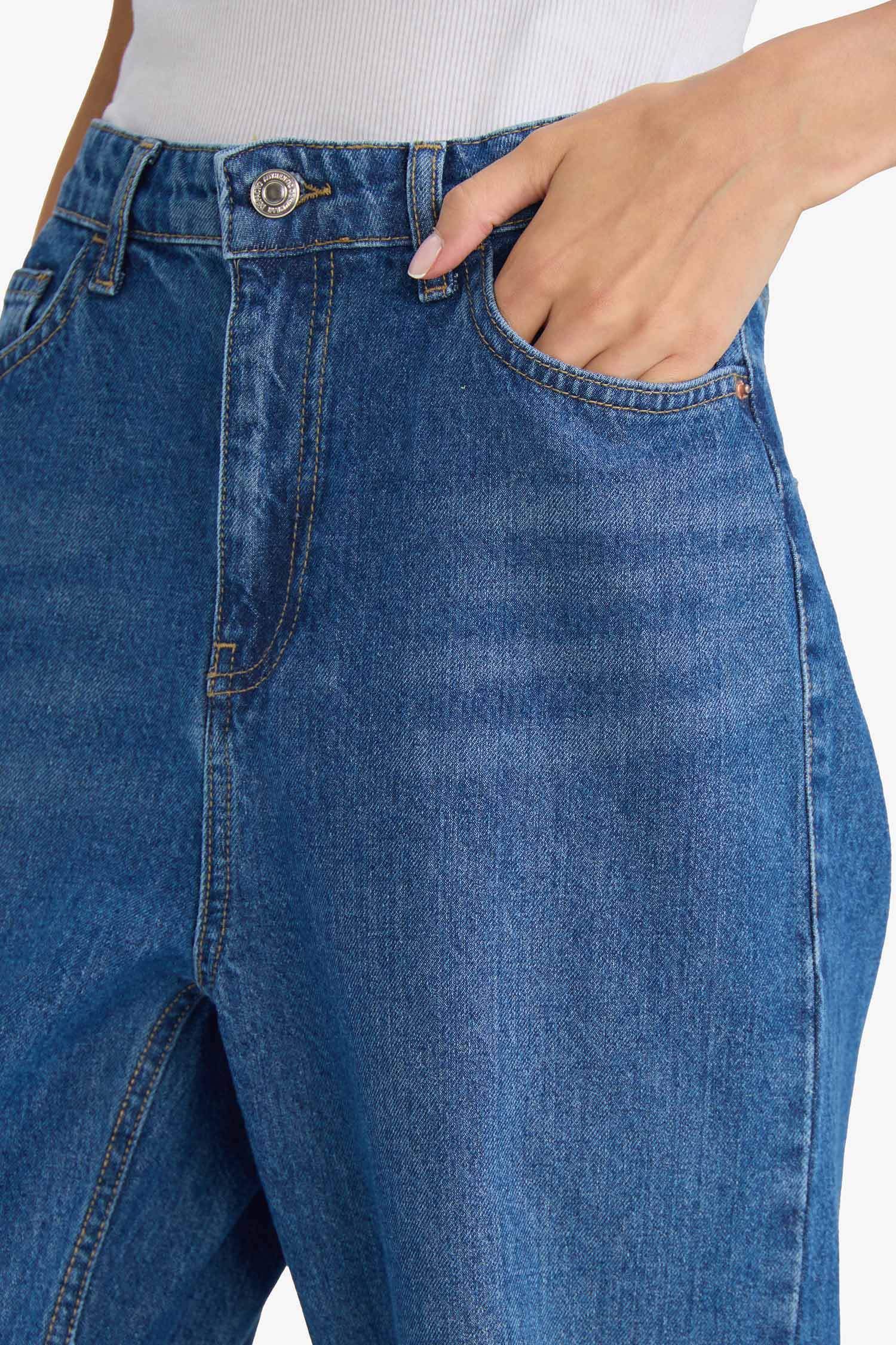 Regular Hem Denim Trousers