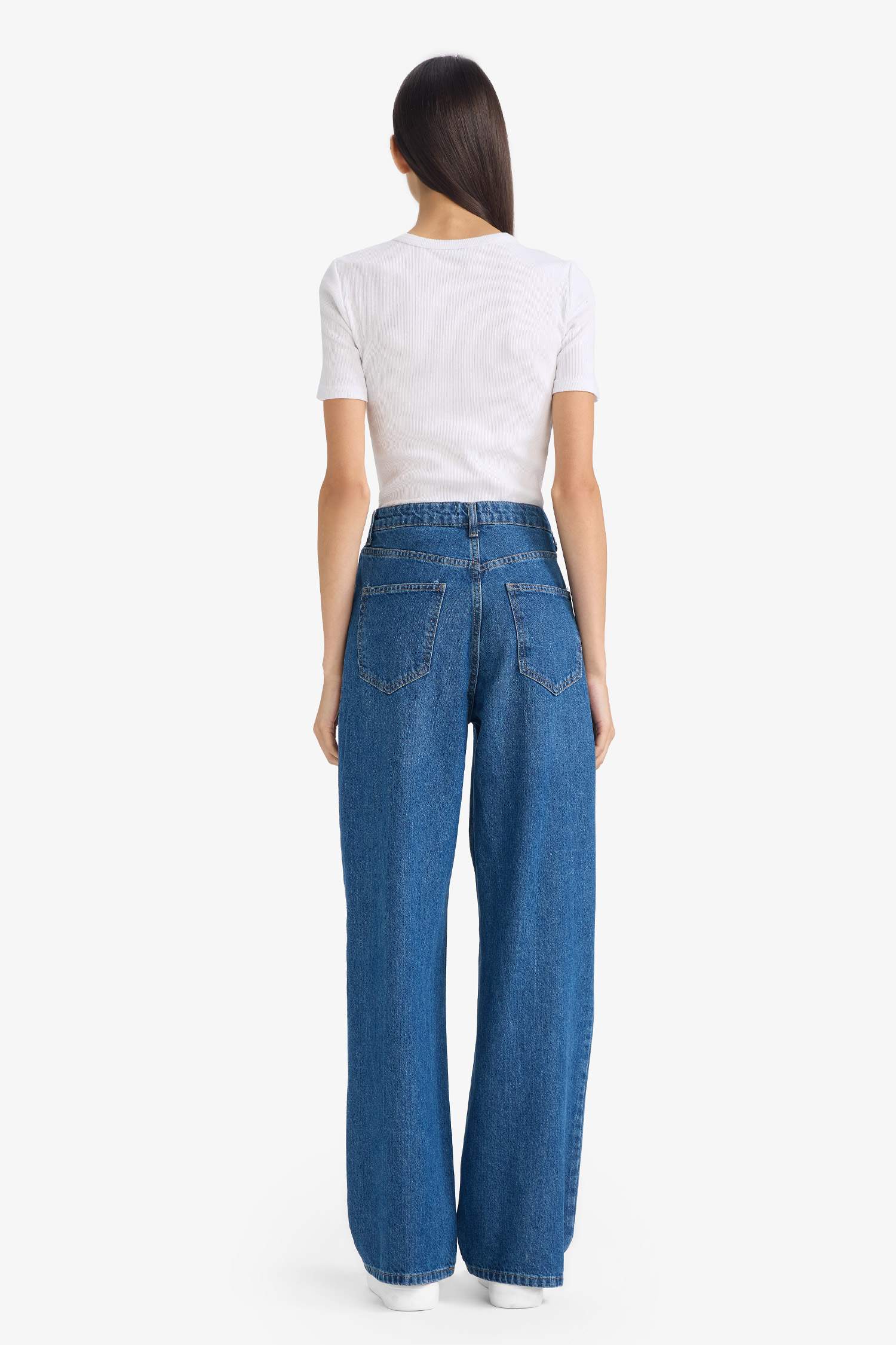 Regular Hem Denim Trousers