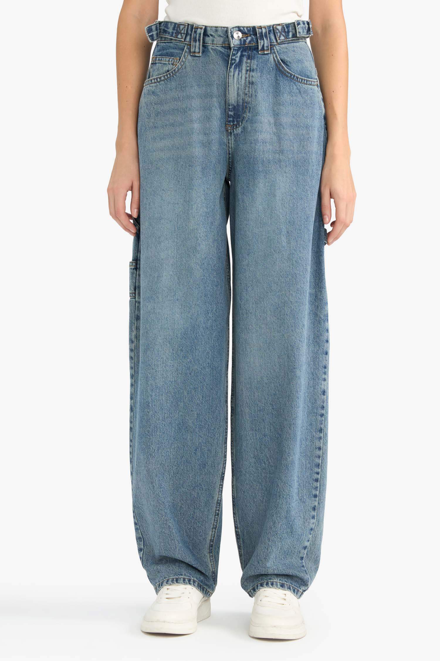 Regular Hem Denim Trousers