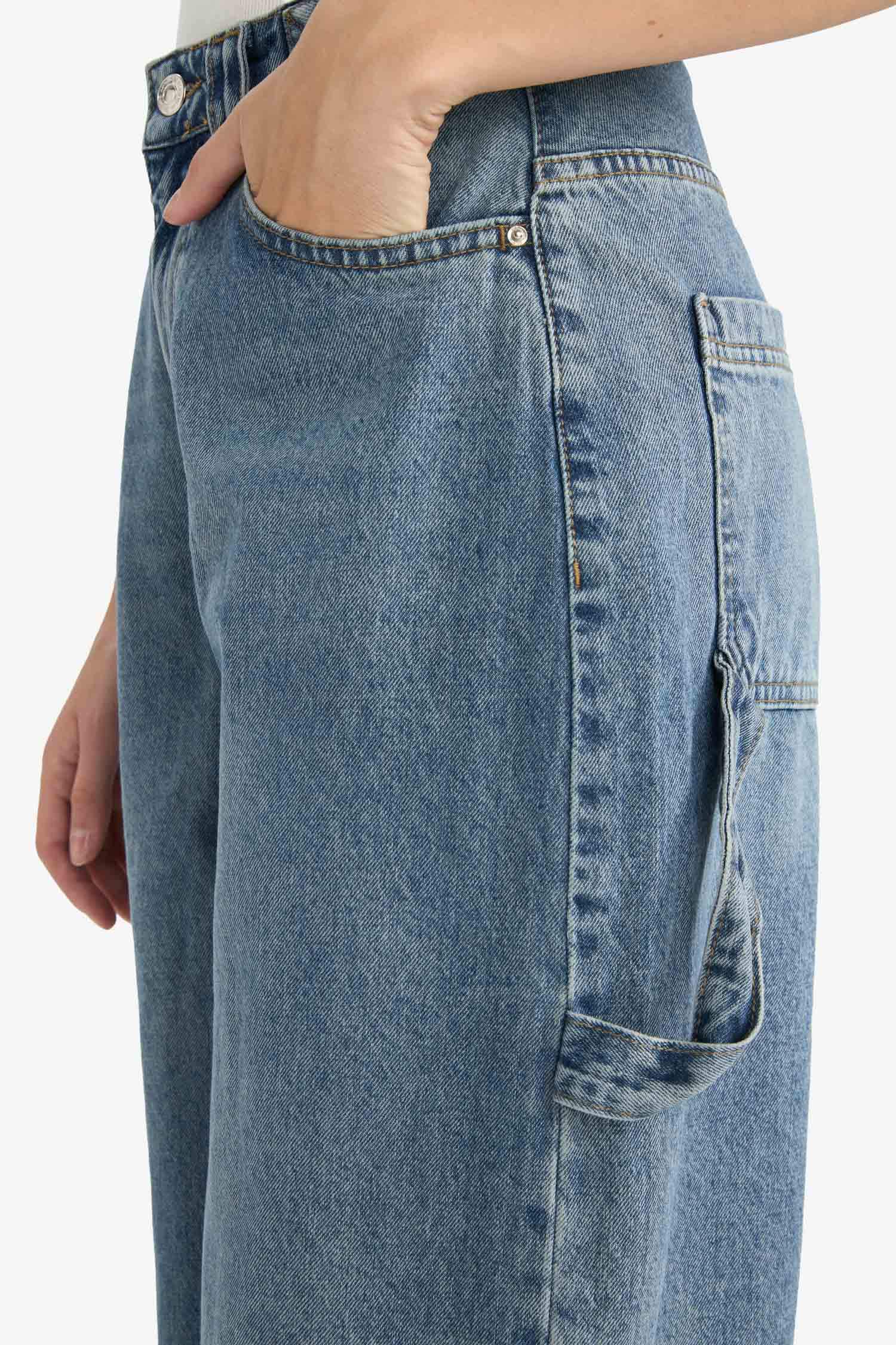 Regular Hem Denim Trousers