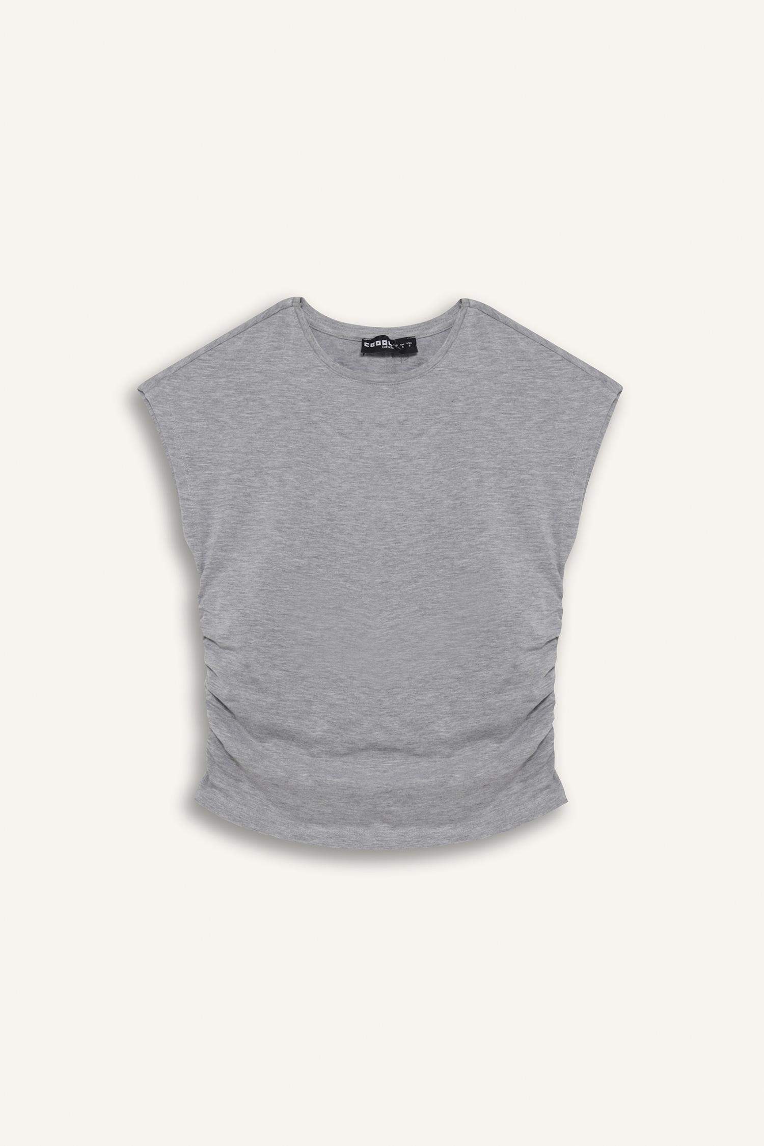 Fitted Draped Modal Short Sleeve T-Shirt