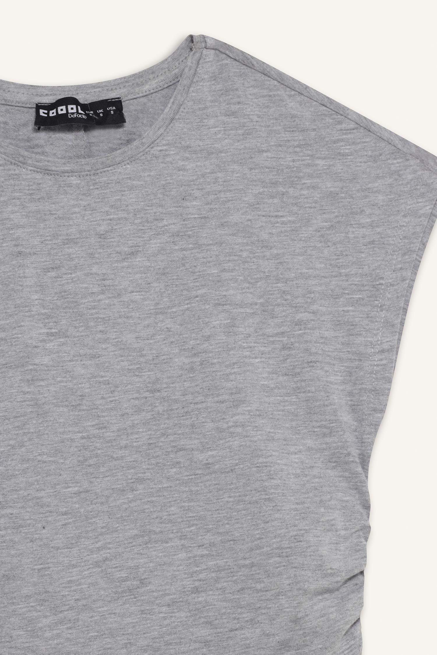 Fitted Draped Modal Short Sleeve T-Shirt