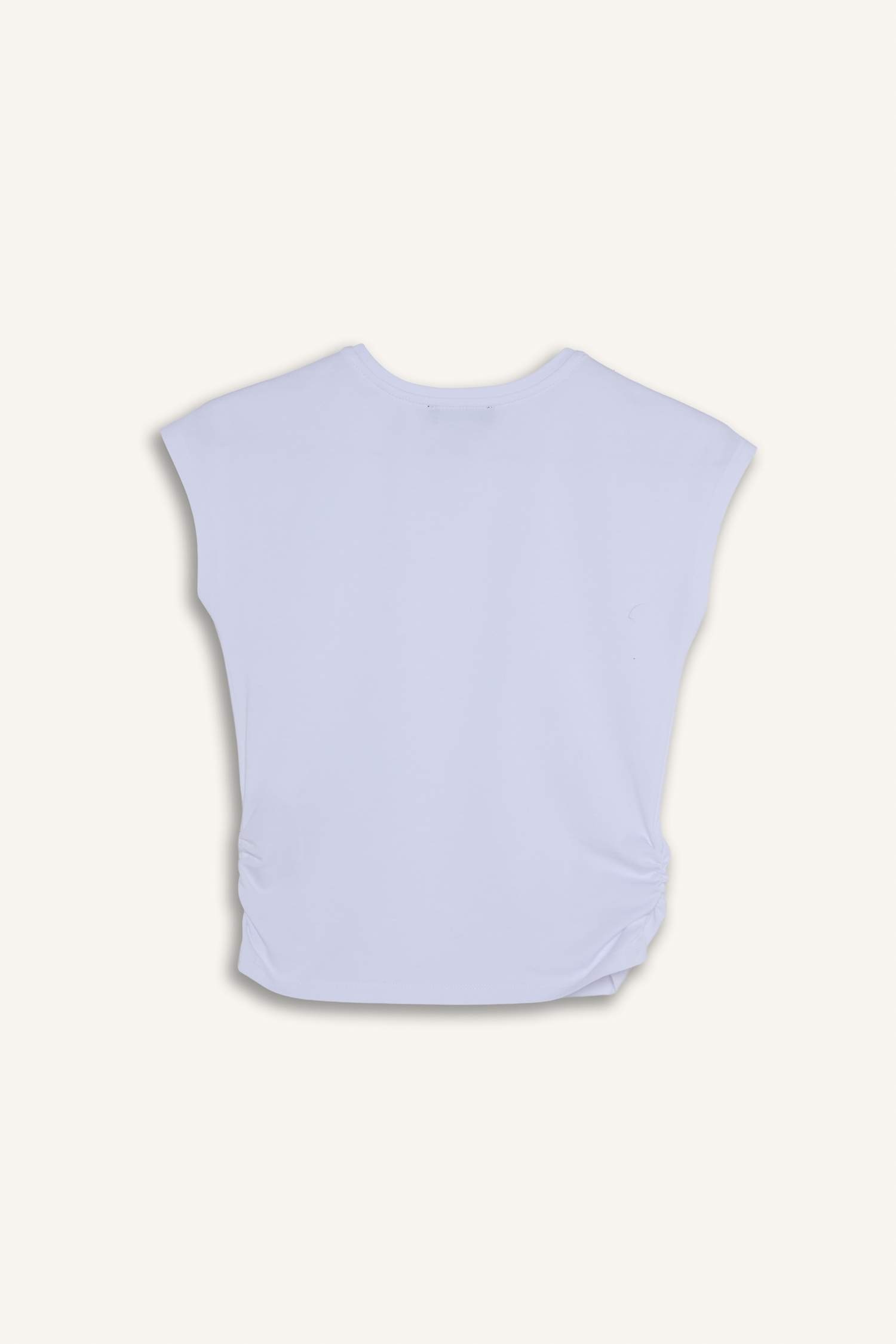 T shirt en modal à col rond et manches courtes Coupe ajustée