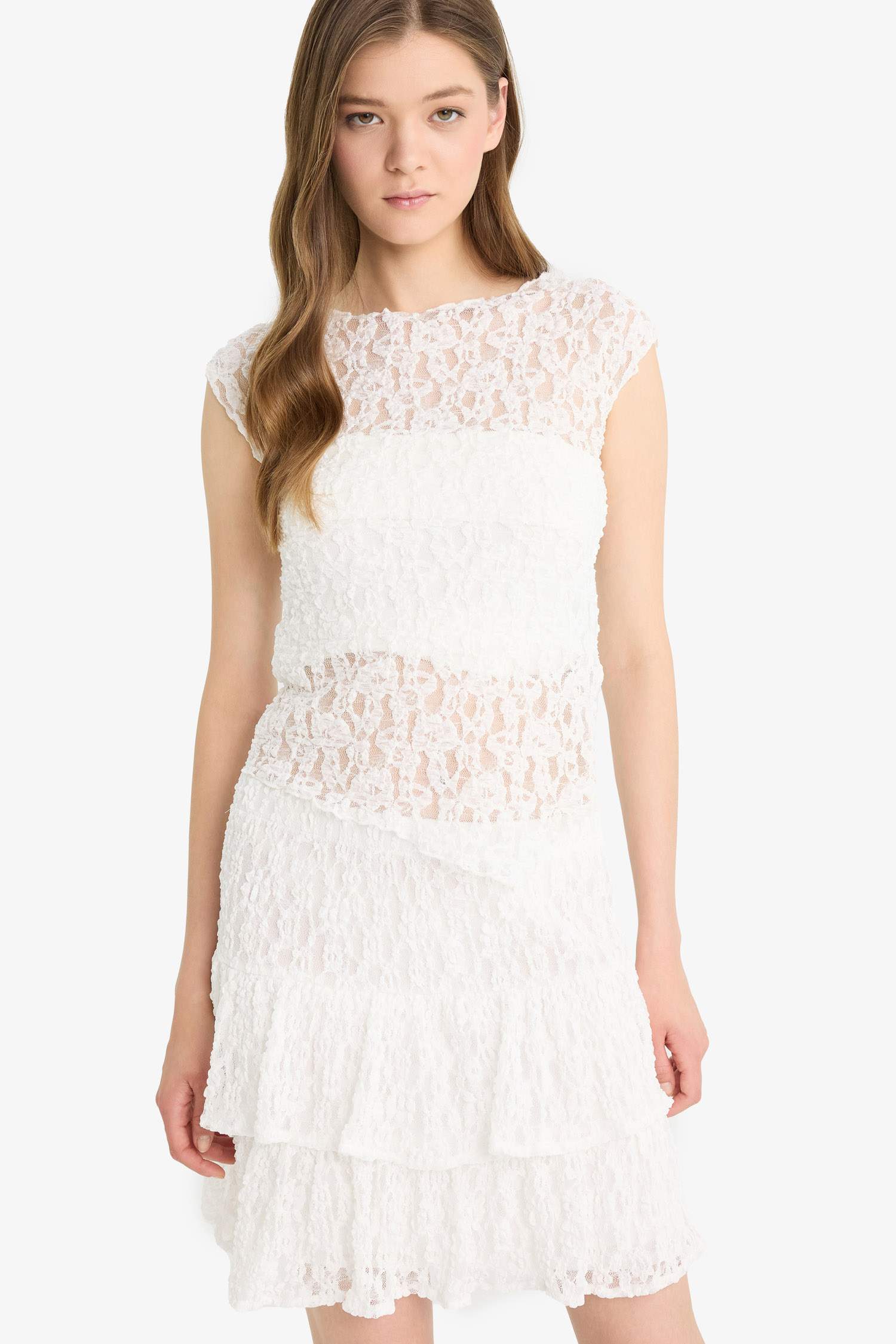 تيشيرت نص ردن دانتيل سليم فيت