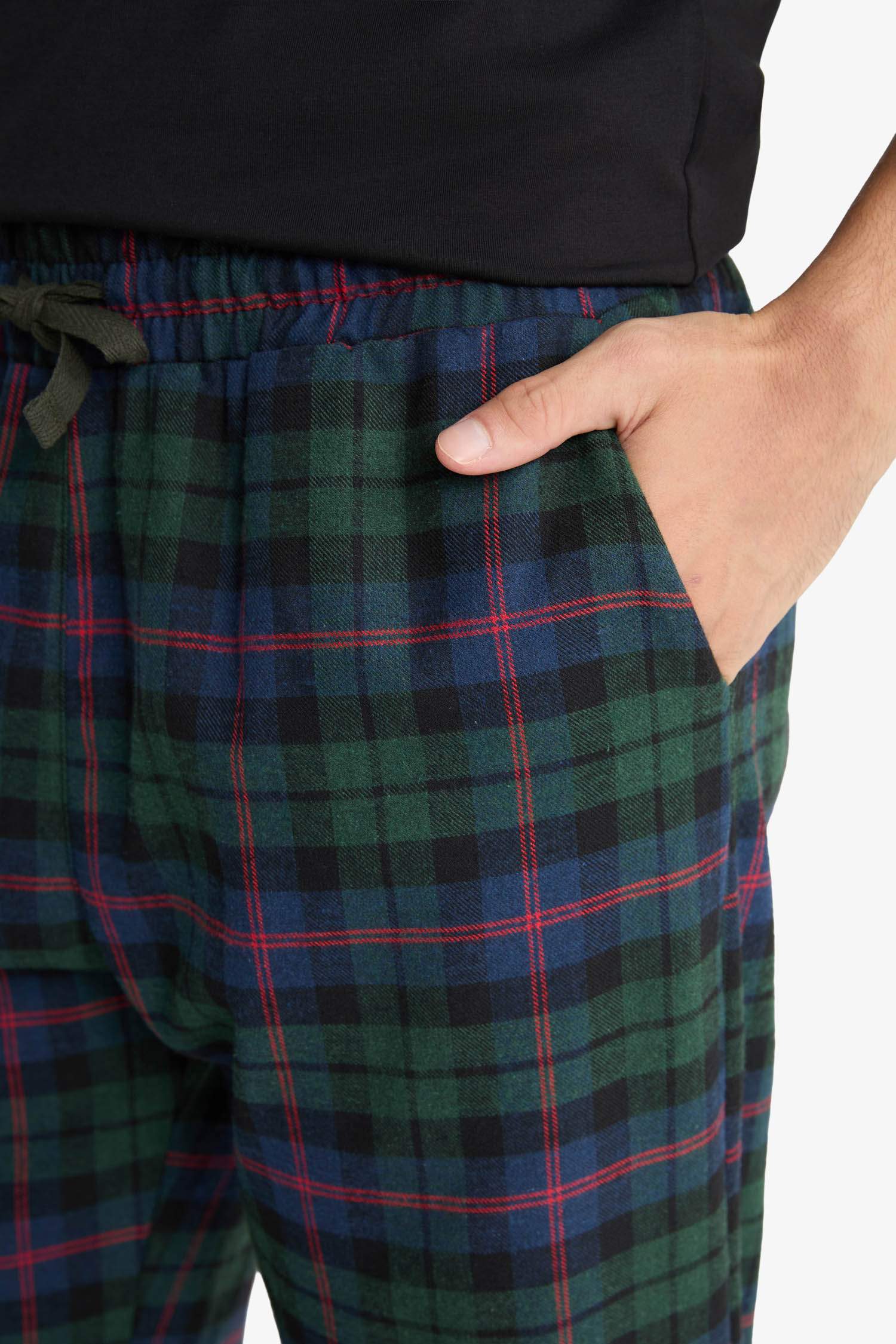 Pantalon de pyjama long à carreaux avec poches Coupe régulière