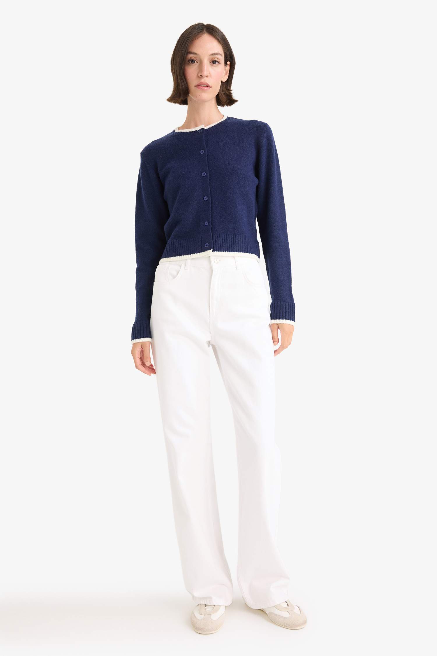 Regular Fit Crew Neck Knitwear Cardigan