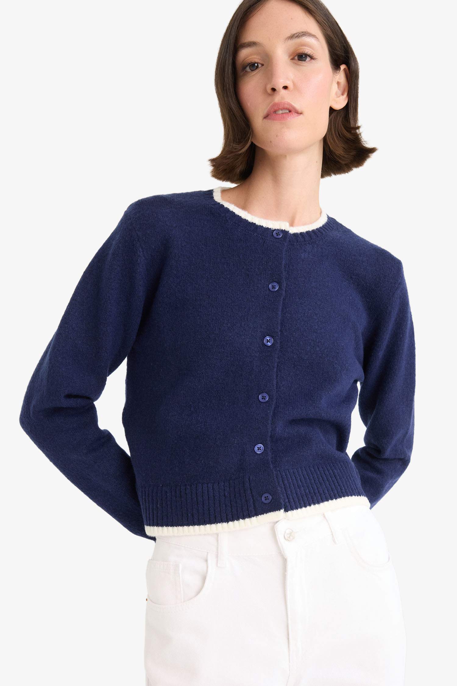 Regular Fit Crew Neck Knitwear Cardigan