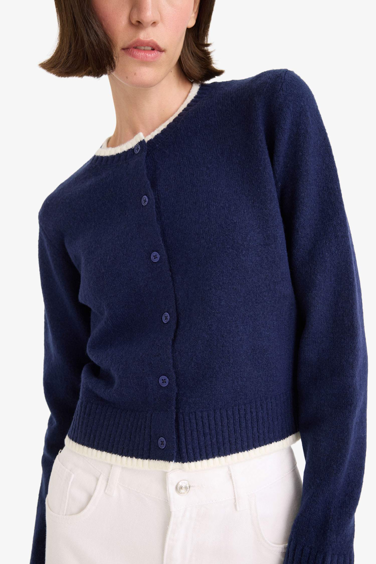 Regular Fit Crew Neck Knitwear Cardigan