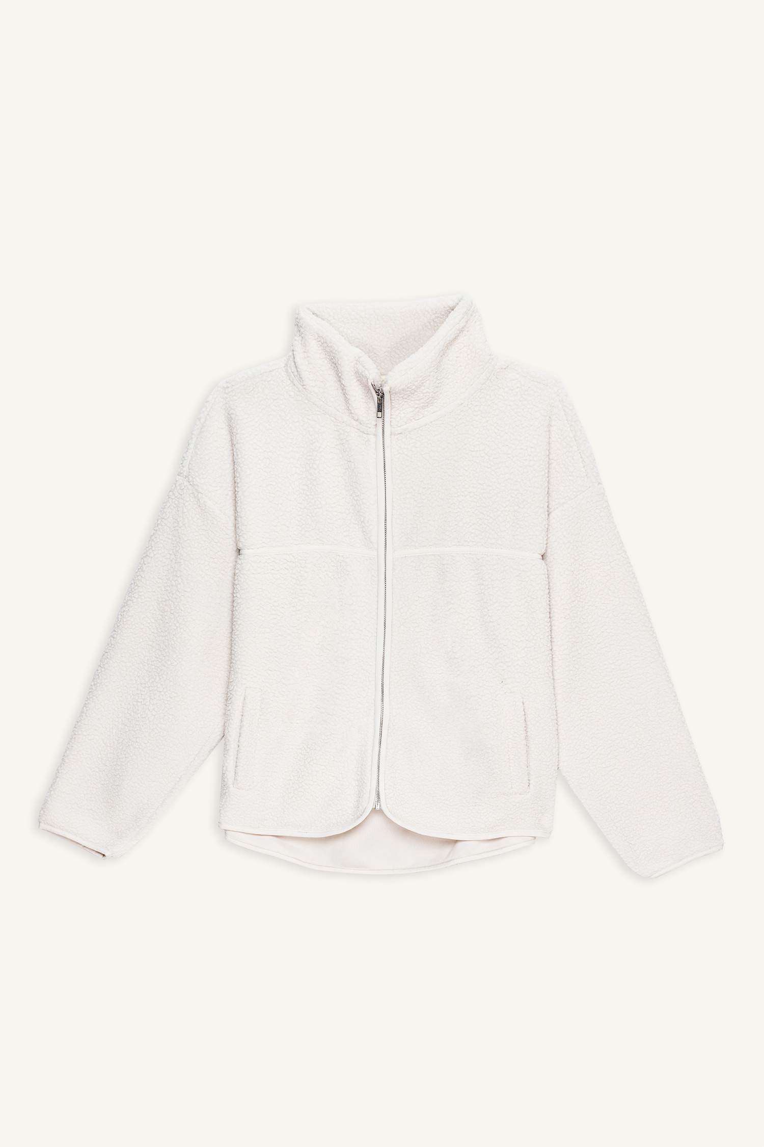 Oversize Fit Half Turtleneck Cardigan