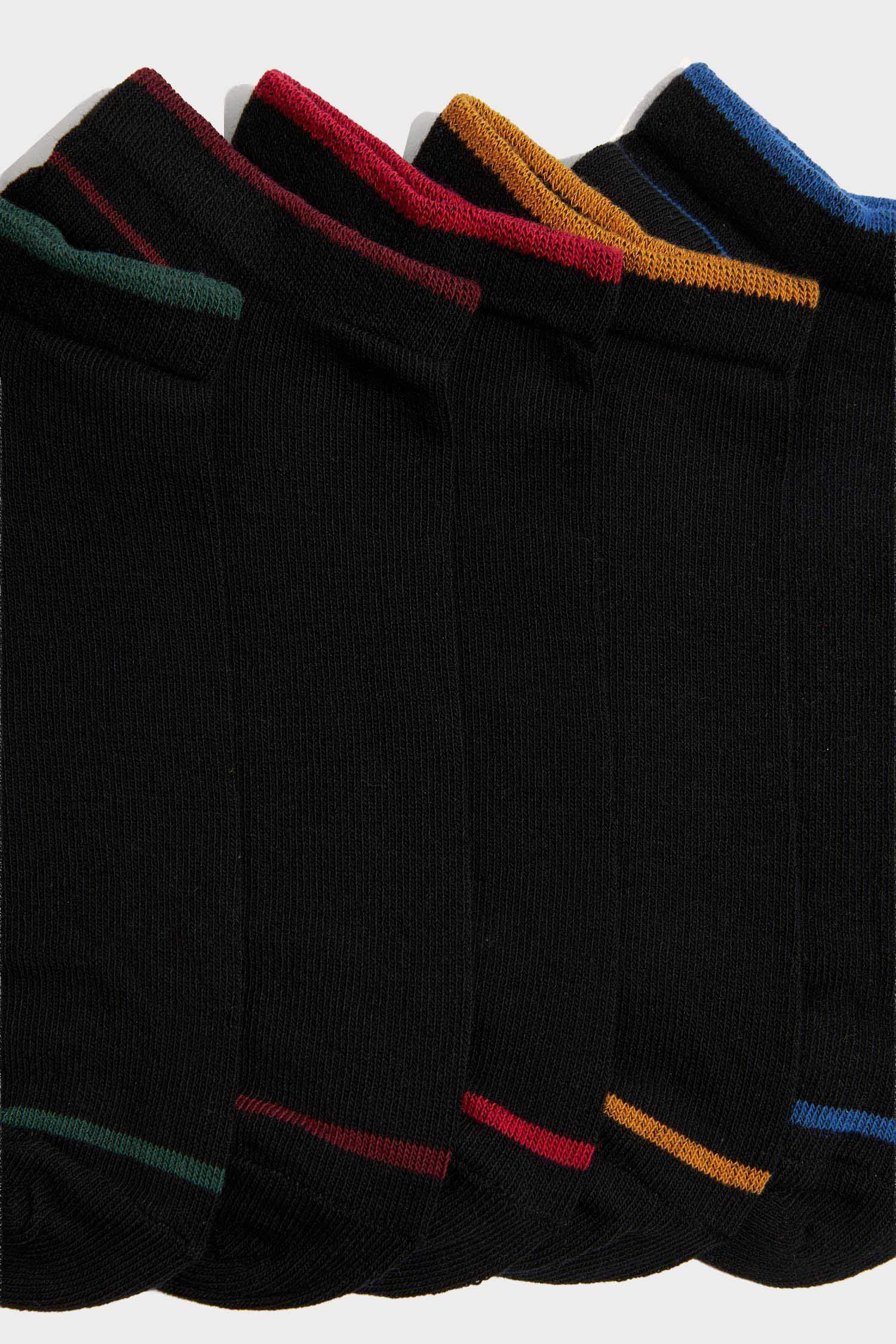 شرابات رجالي قصيرة قطن أسود - 5 قطع