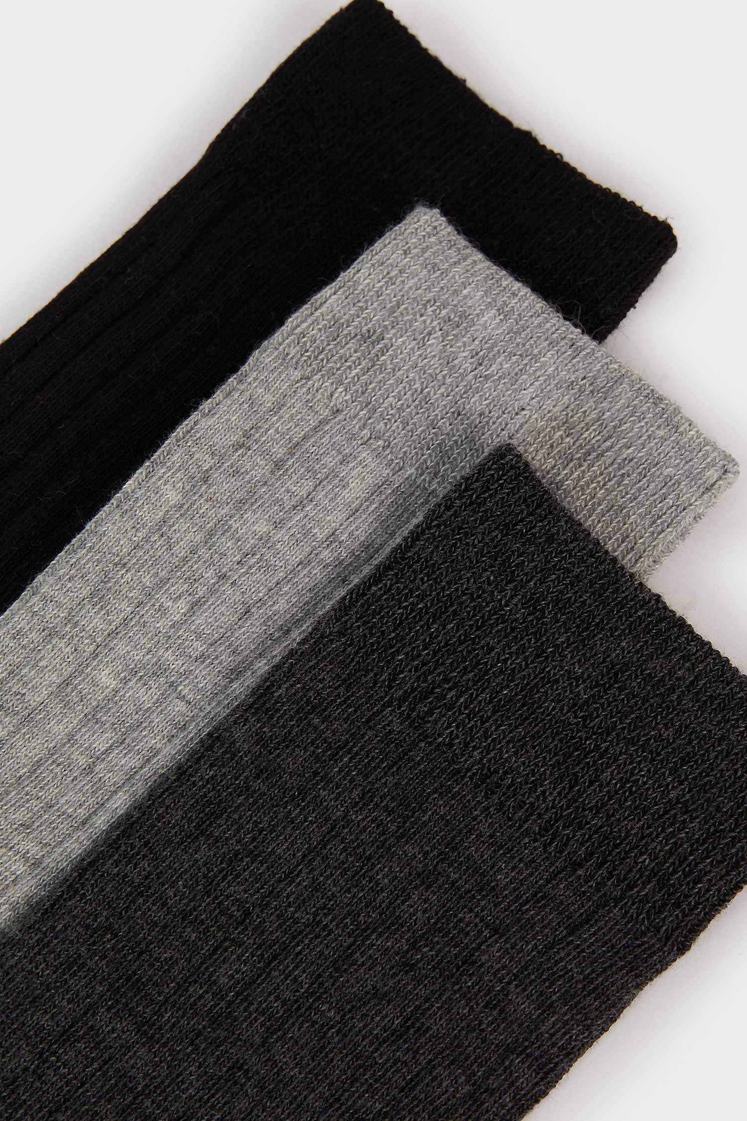 Erkek 3'lü Pamuklu Uzun Çorap