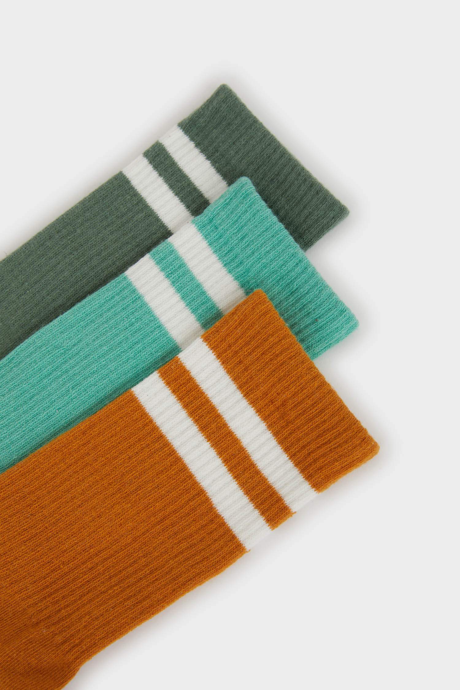 Erkek 3'lü Pamuklu Uzun Çorap