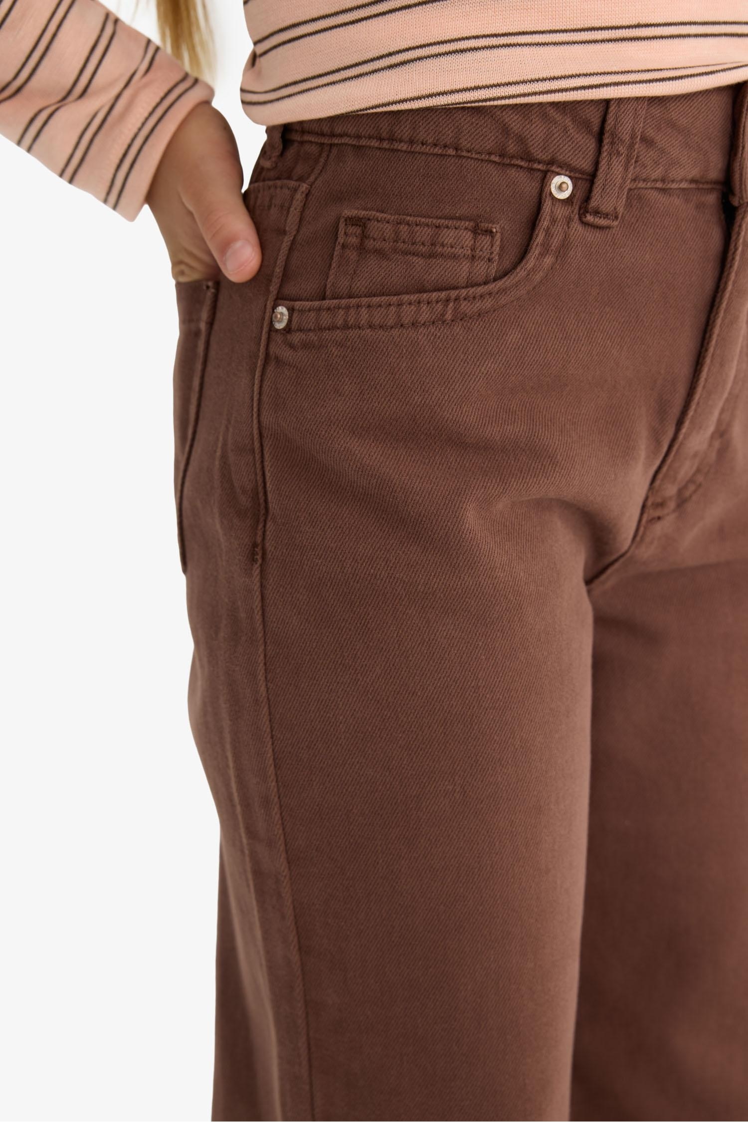 بنطلون بناتي وايد ليج جبردين برجل واسع