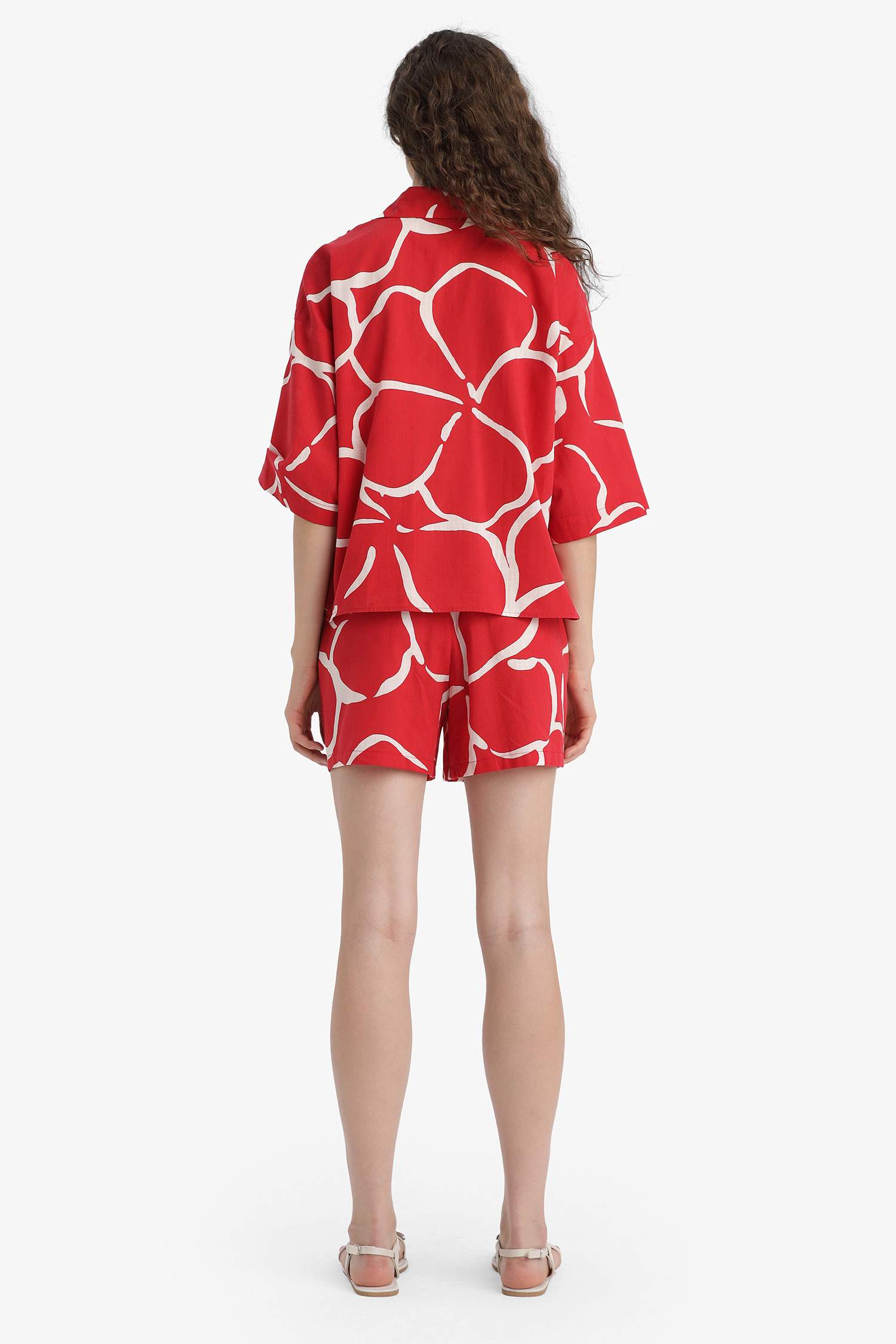 Oversize Fit Shirt Collar Short Sleeve Shirt