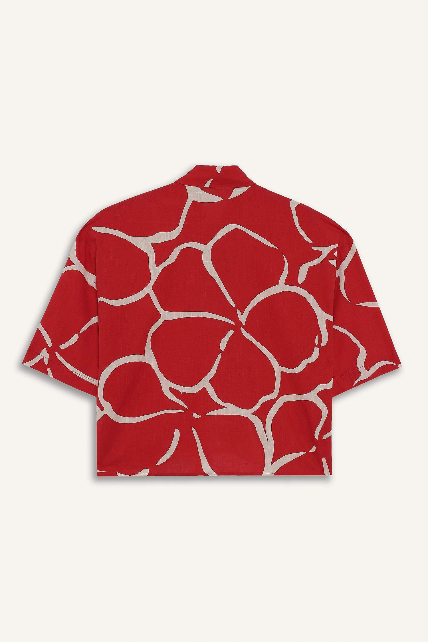 Oversize Fit Shirt Collar Short Sleeve Shirt